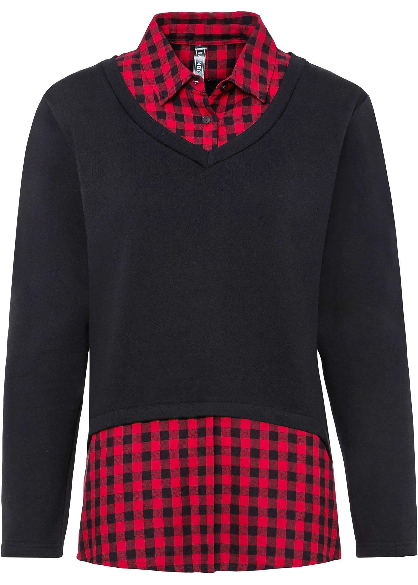 Sweat-shirt à empiècement chemisier