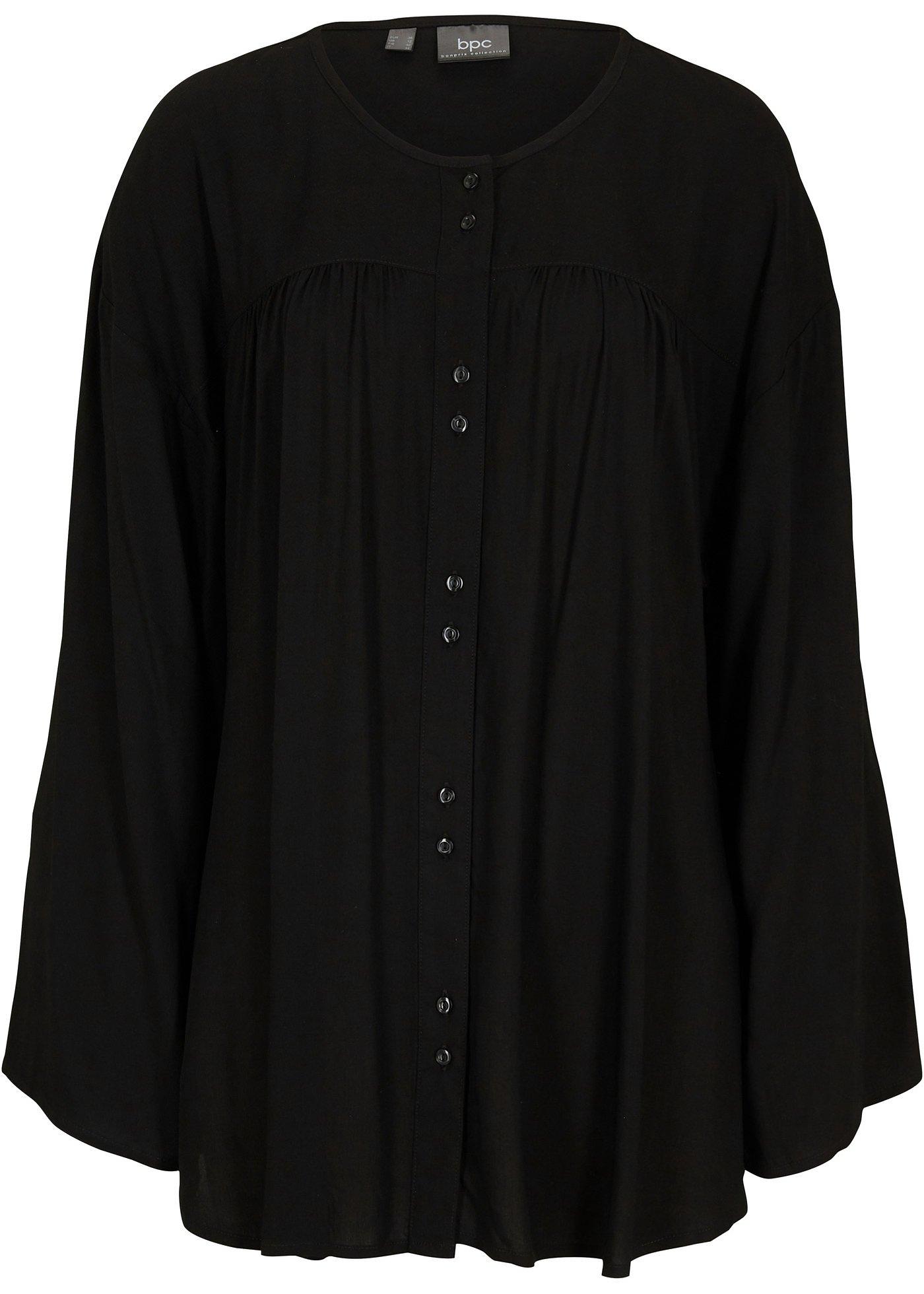 Blouse longue trapèze avec fentes latérales