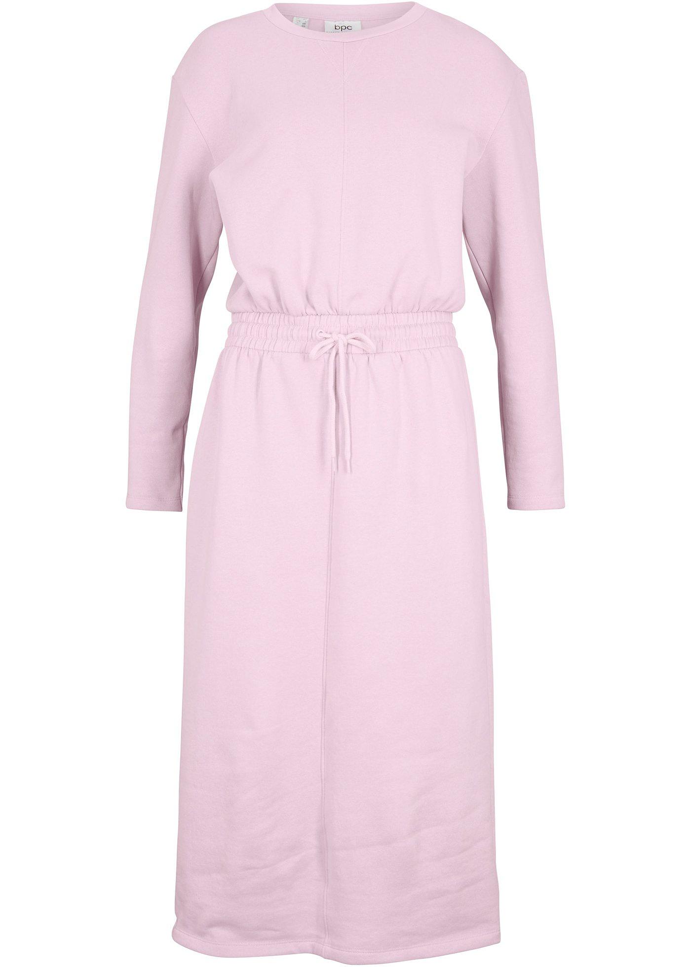 Robe sweat avec cordon, manches longues