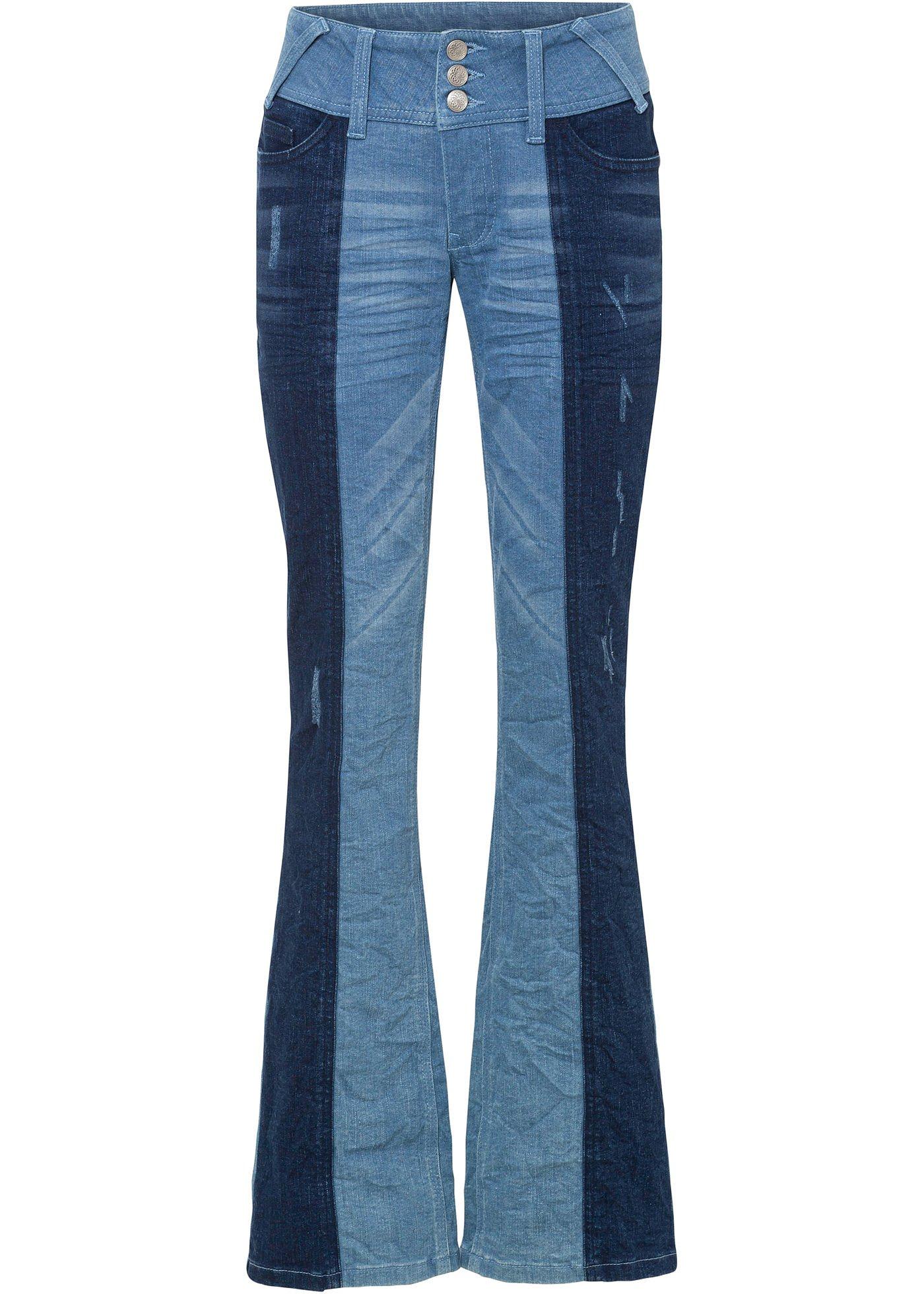 Jean flare avec patches en coton bio