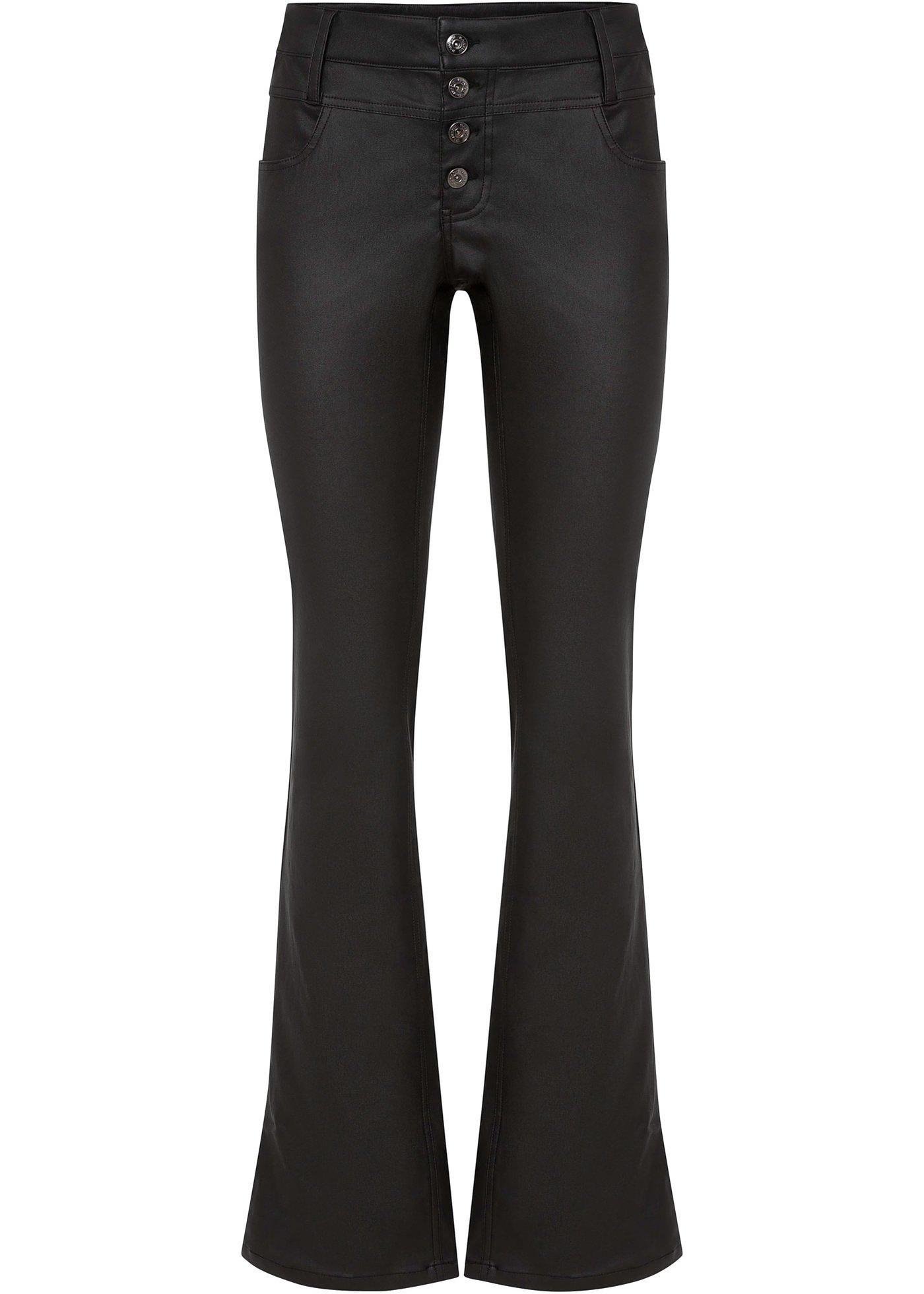 Pantalon synthétique imitation cuir évasé
