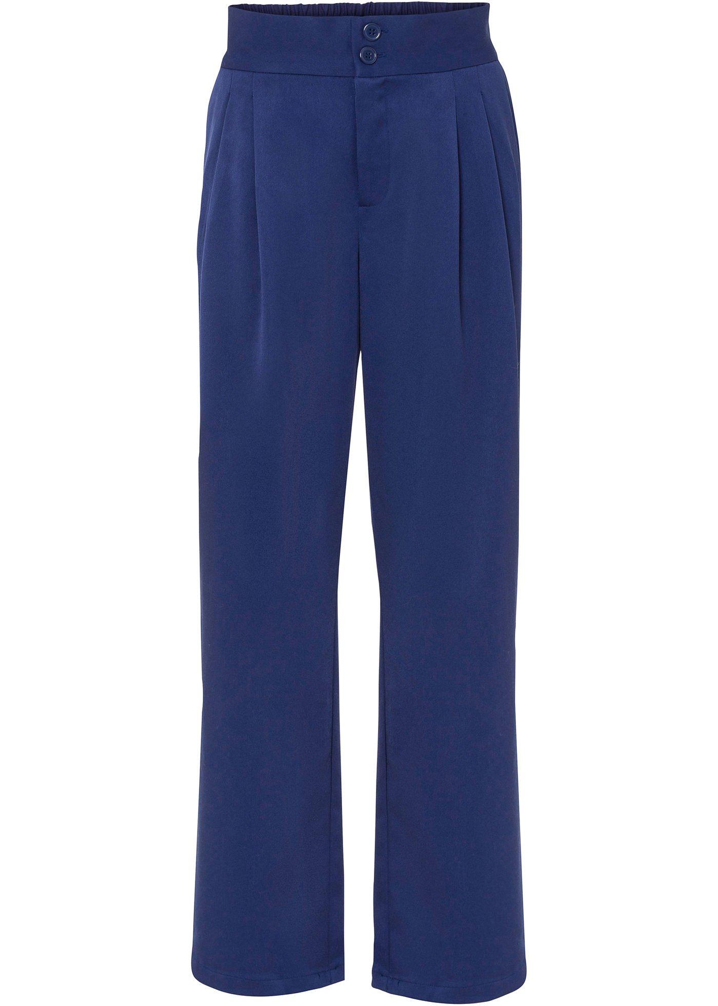 Pantalon palazzo avec large taille et boutons