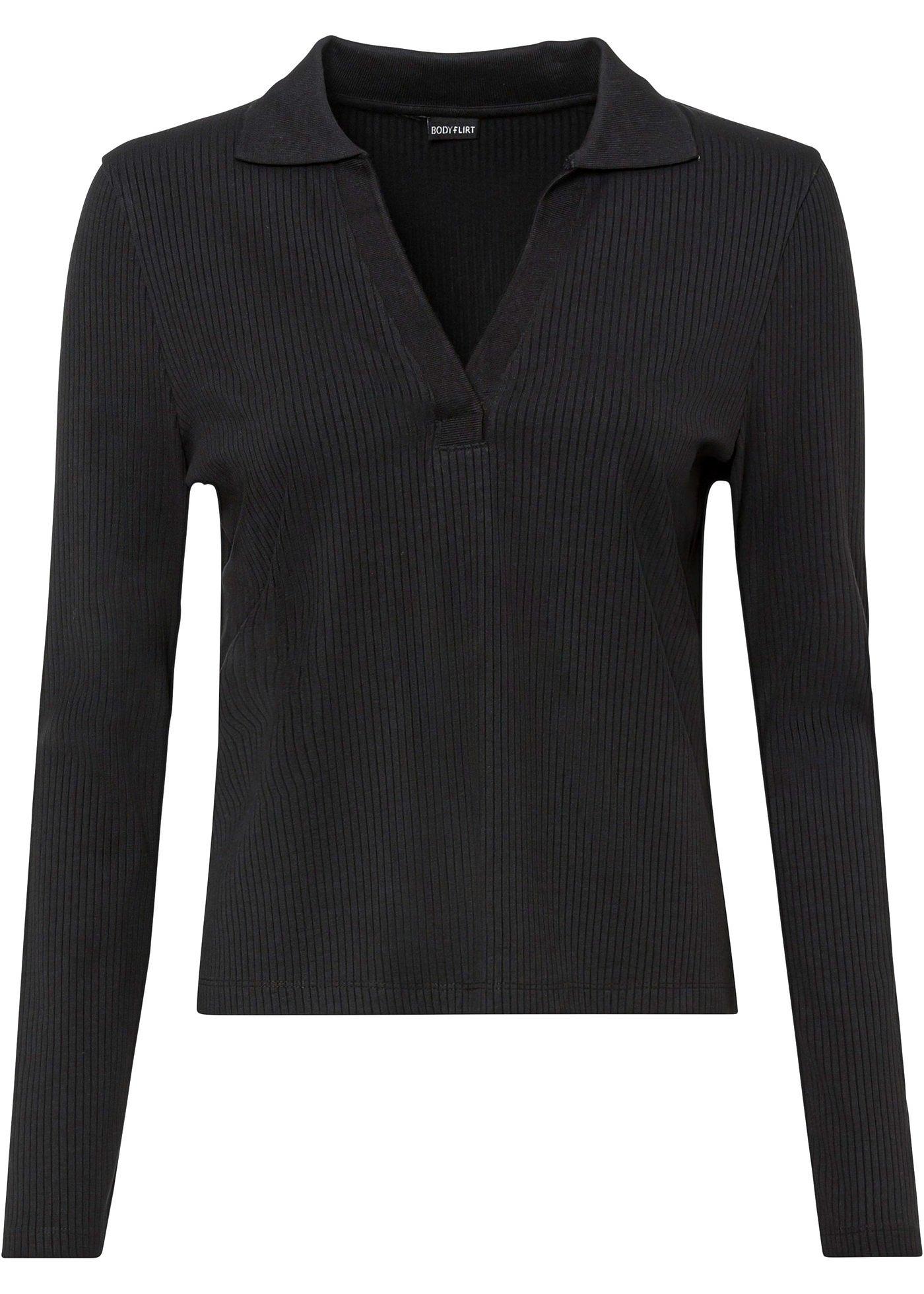 T-shirt côtelé avec col polo