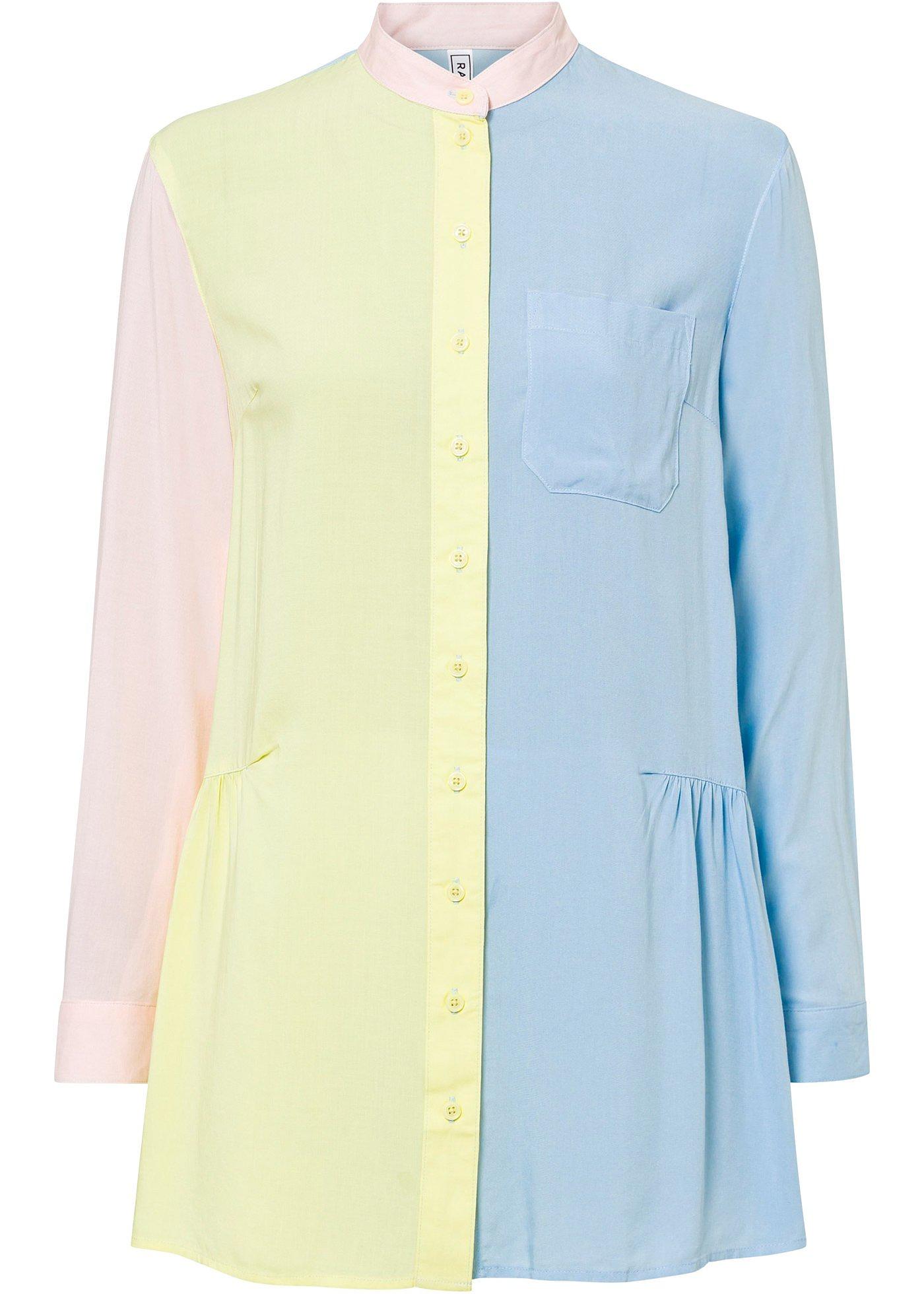 Chemisier long avec color block en viscose durable