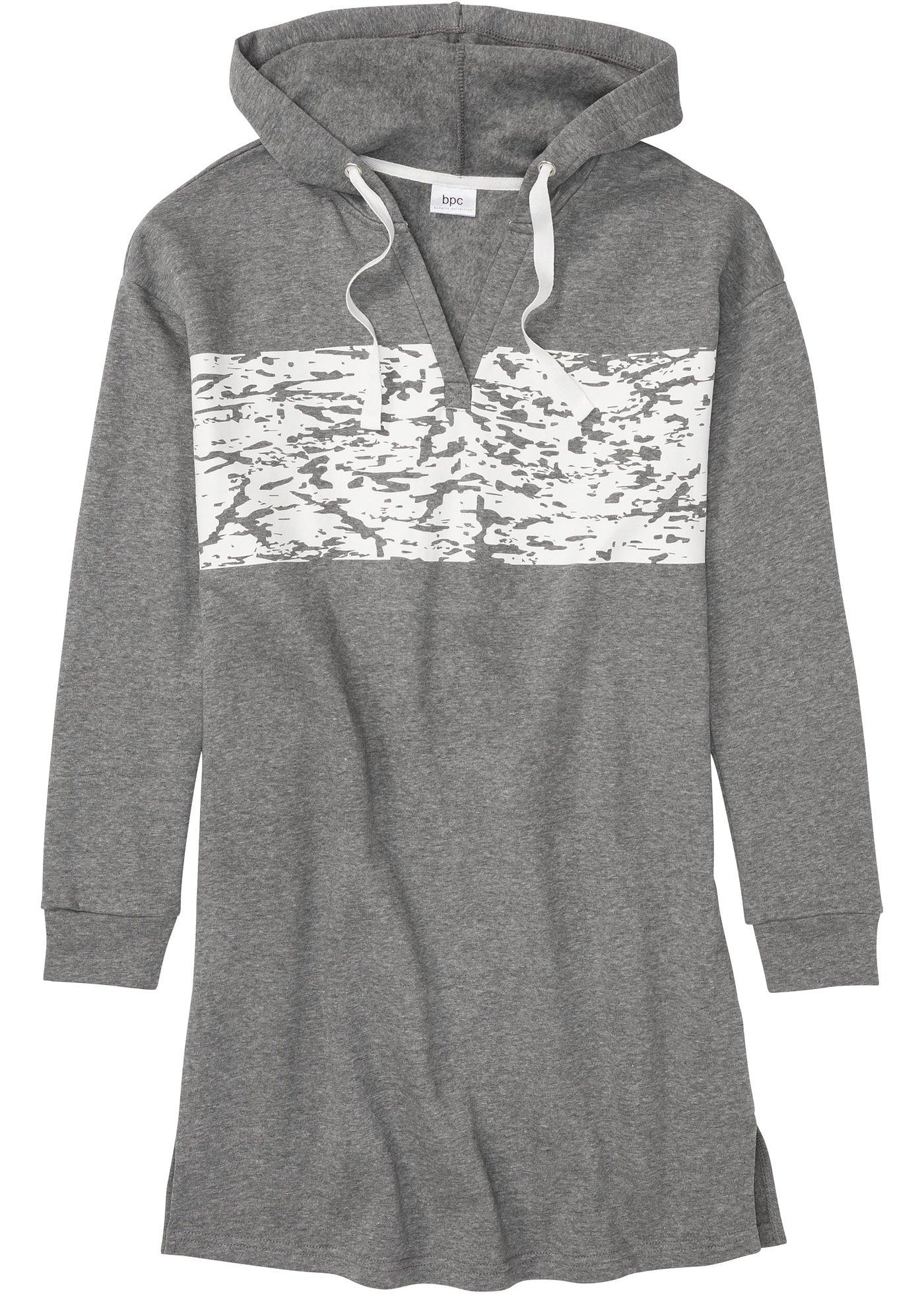 Chemise de nuit à capuche en matière sweat