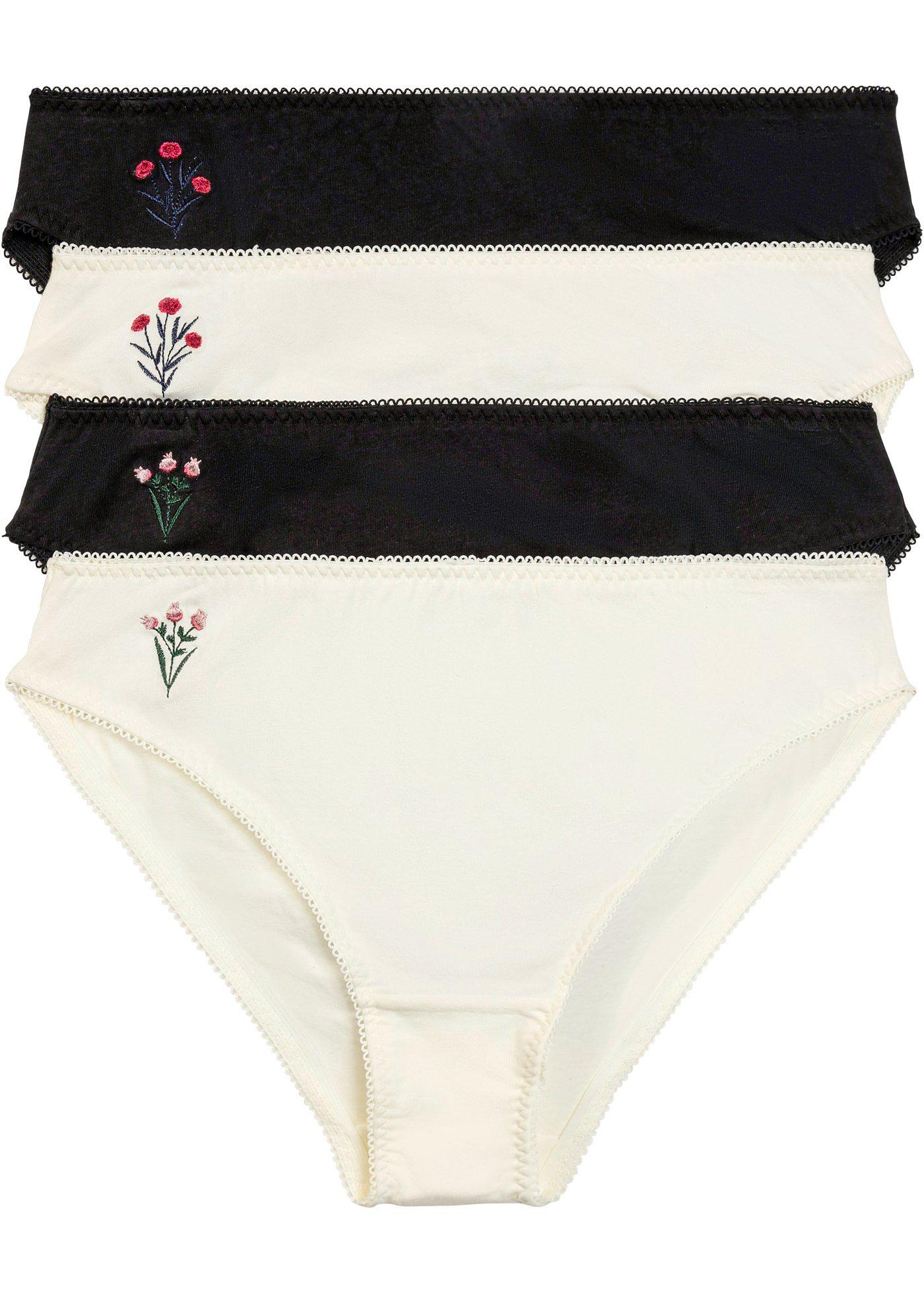 Lot de 4 slips avec broderie