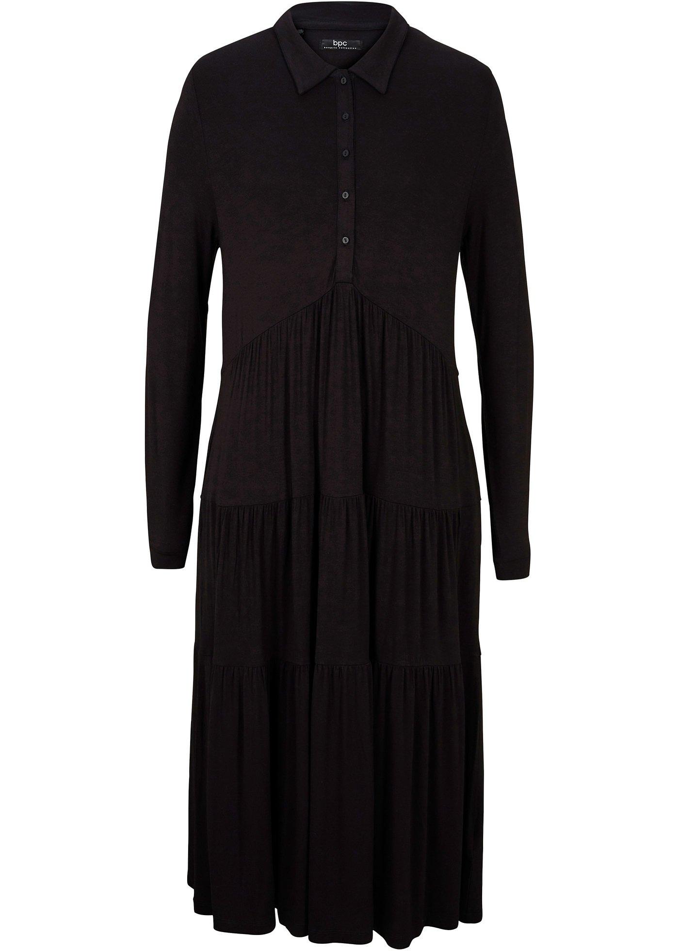 Robe en jersey avec col polo et volants