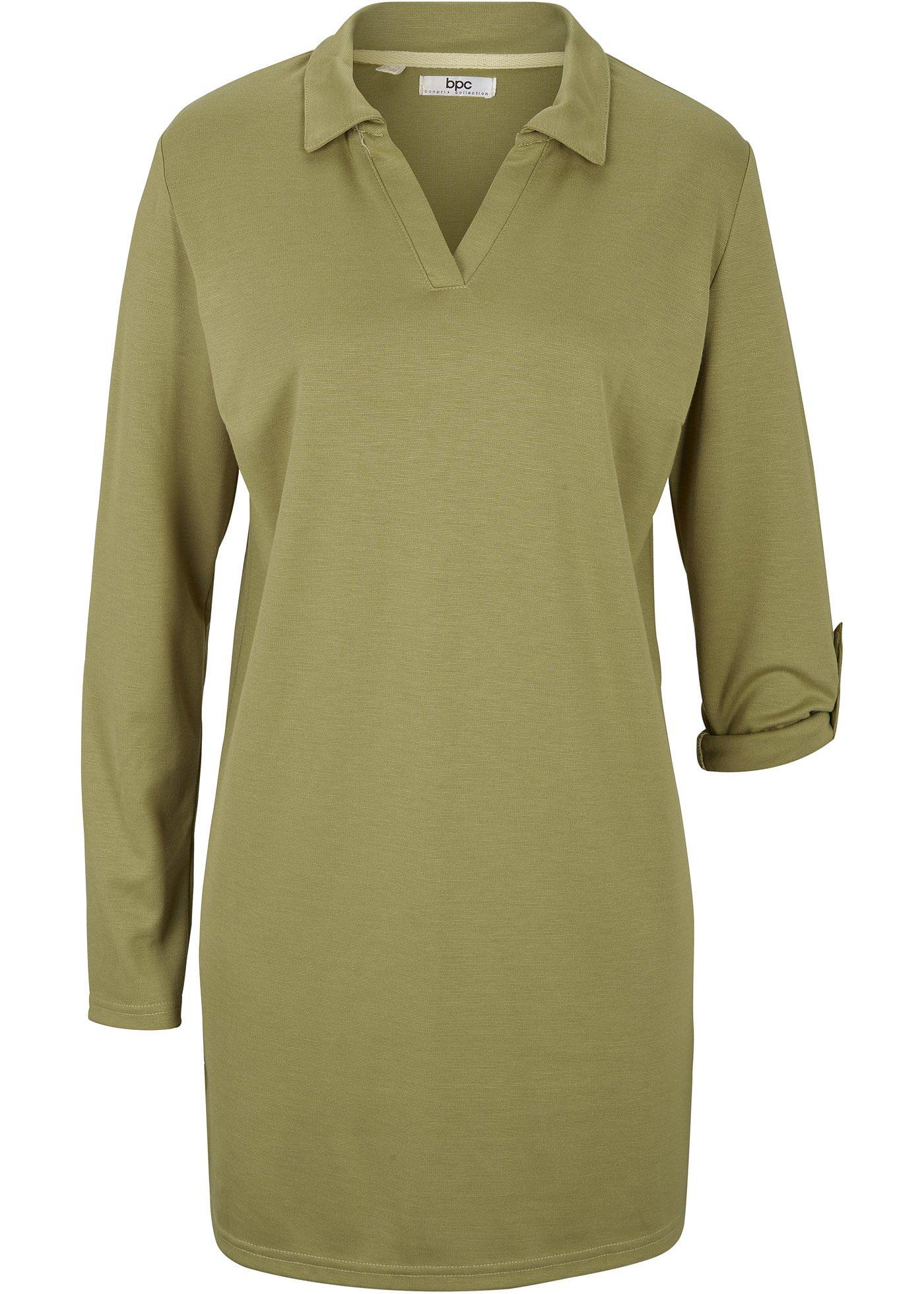 T-shirt polo long en Punto di Roma avec fentes latérales