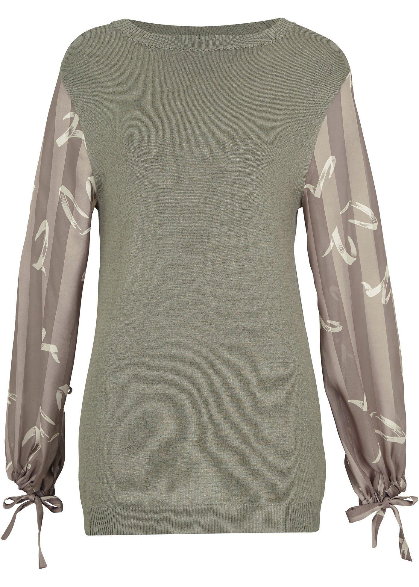 Pull à manches tissées