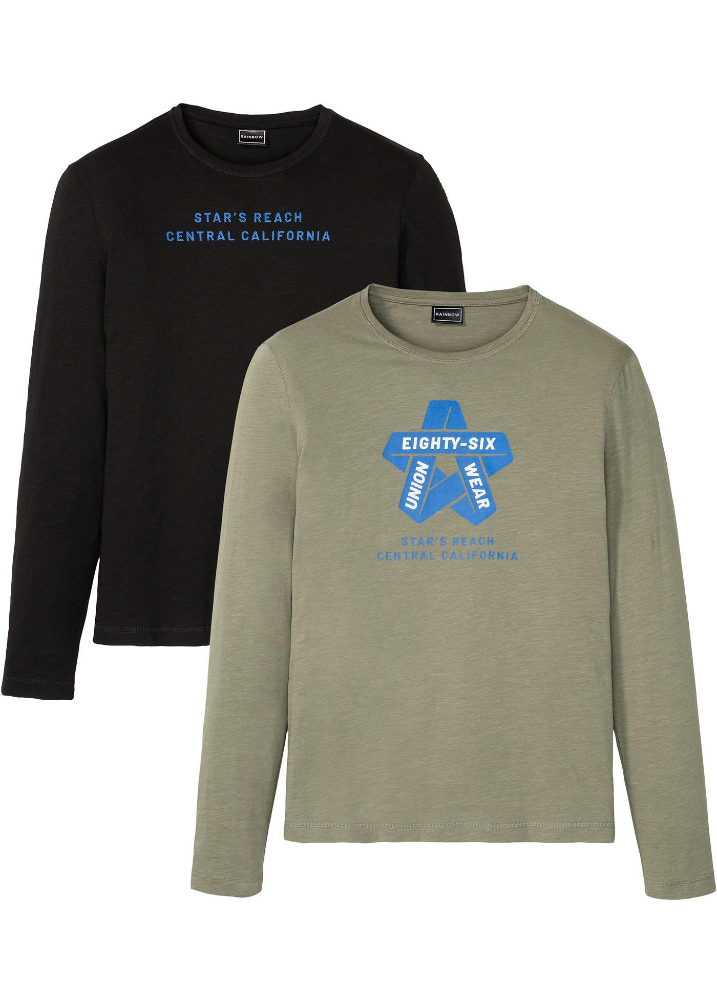 Lot de 2 T-shirts manches longues, Slim Fit