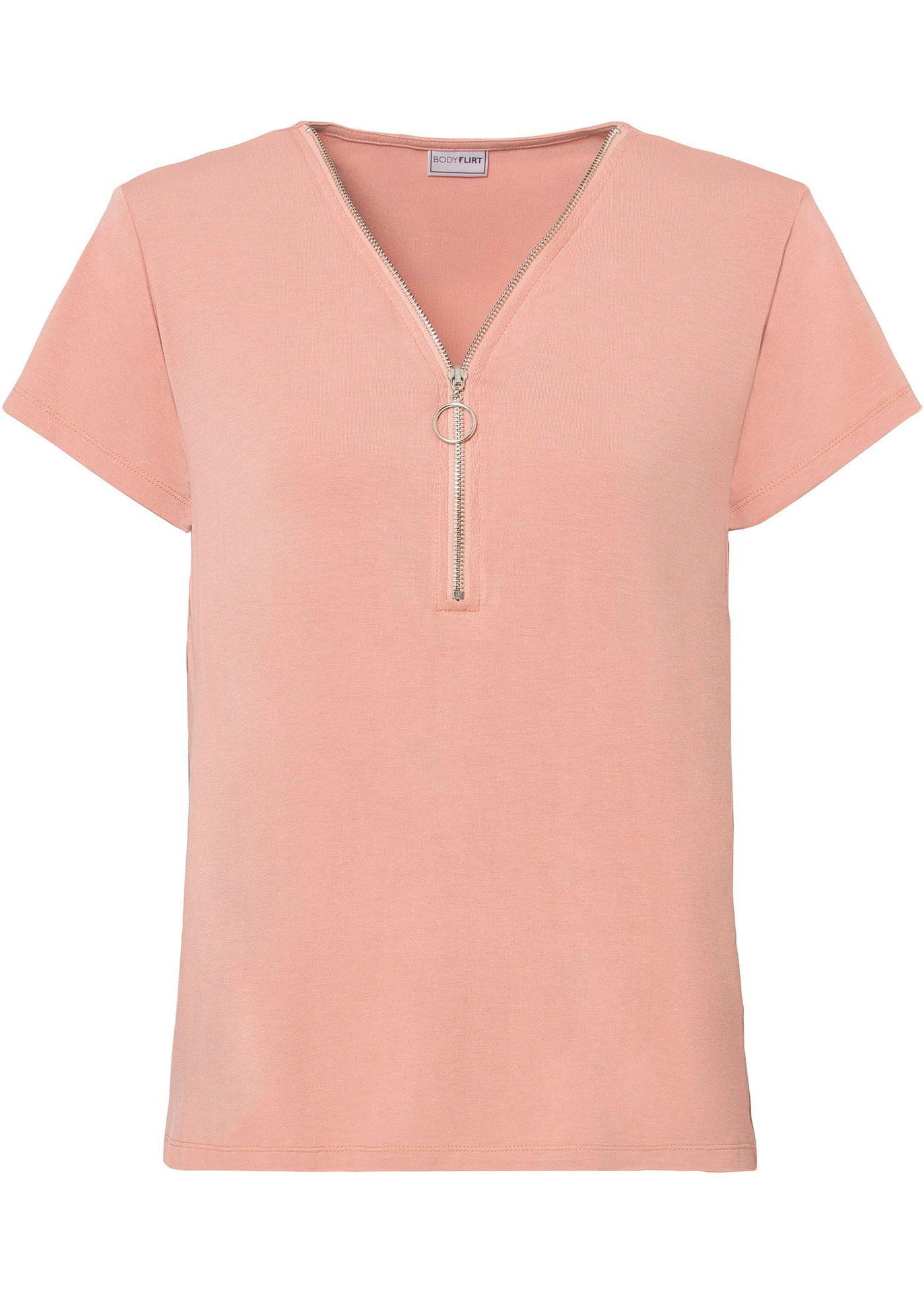 T-shirt avec zip en viscose durable