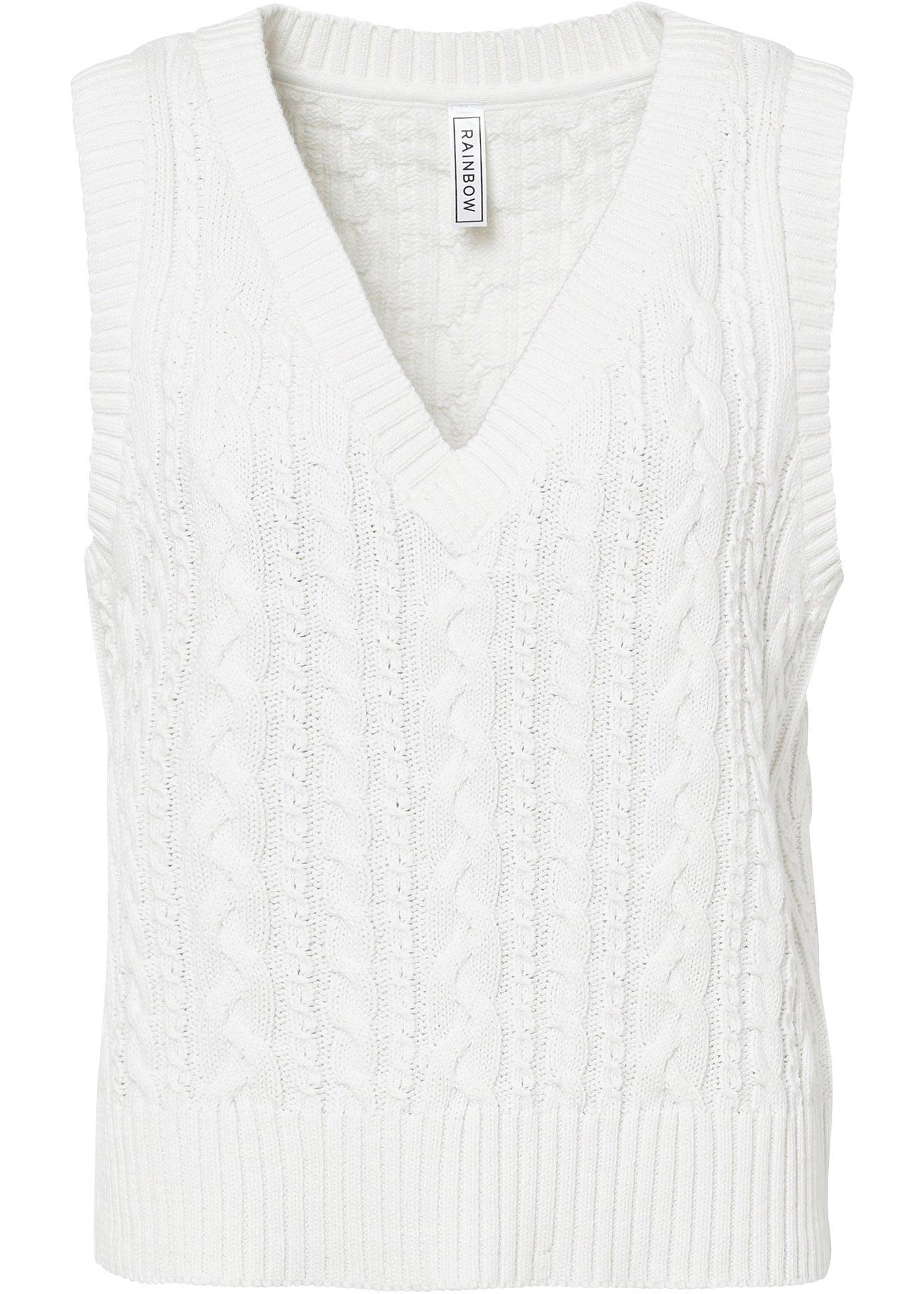 Pull court sans manches à motif torsadé