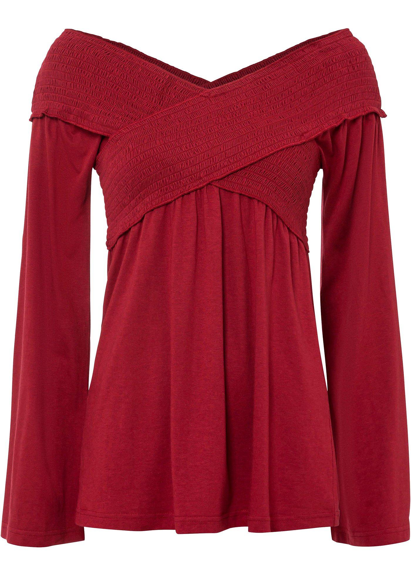 T-shirt épaules découvertes smocké