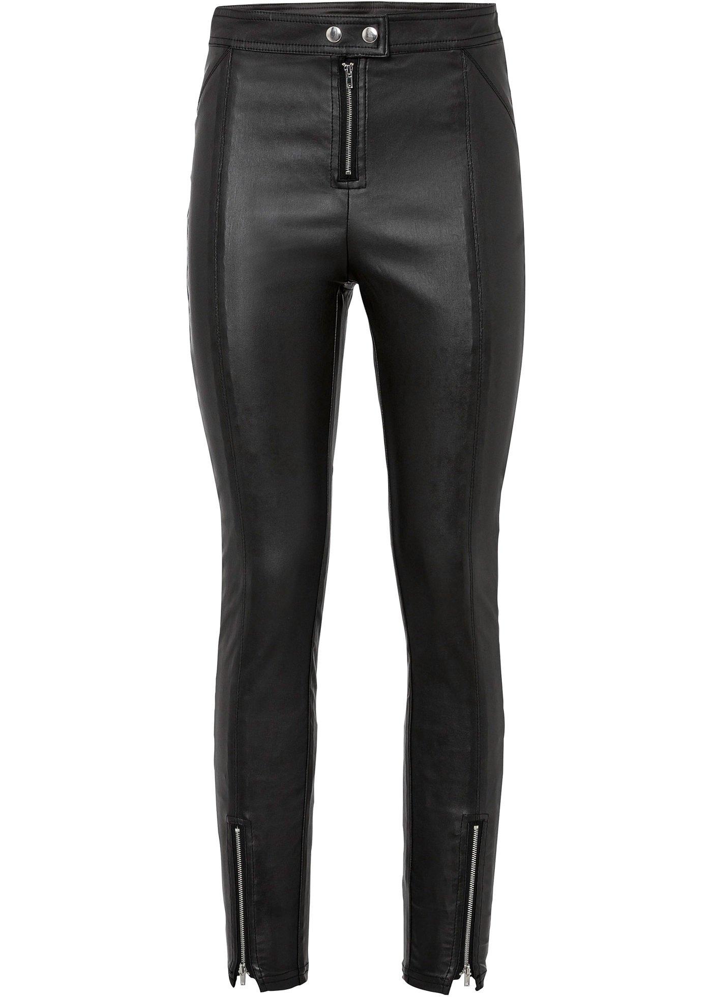 Pantalon synthétique imitation cuir avec zips