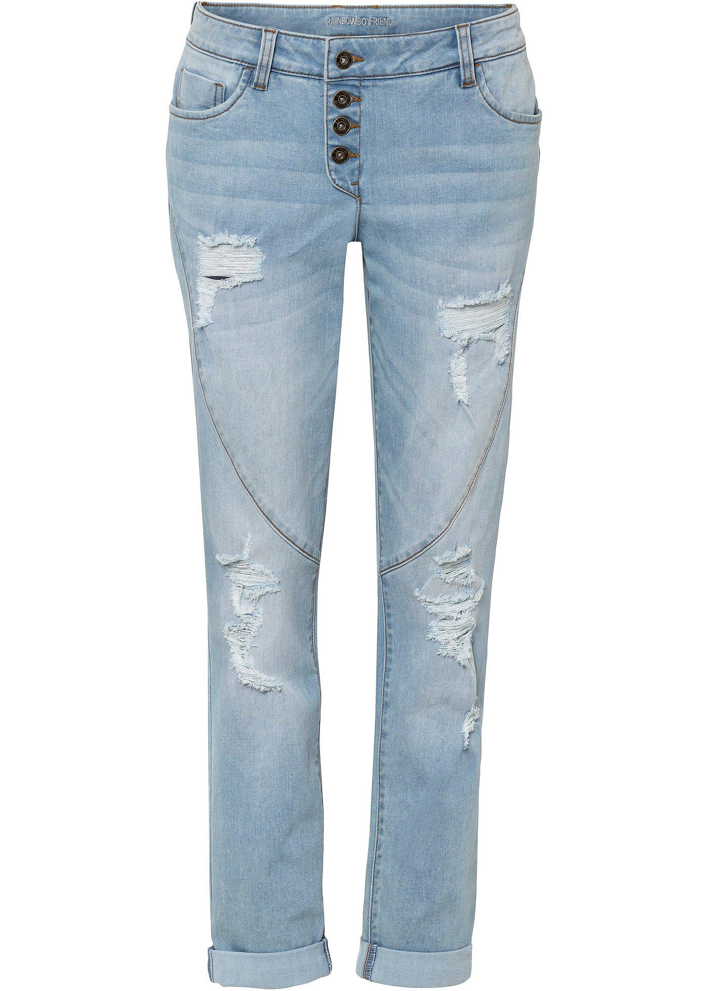 Image de Jean Boyfriend Destroyed avec polyester recyclé