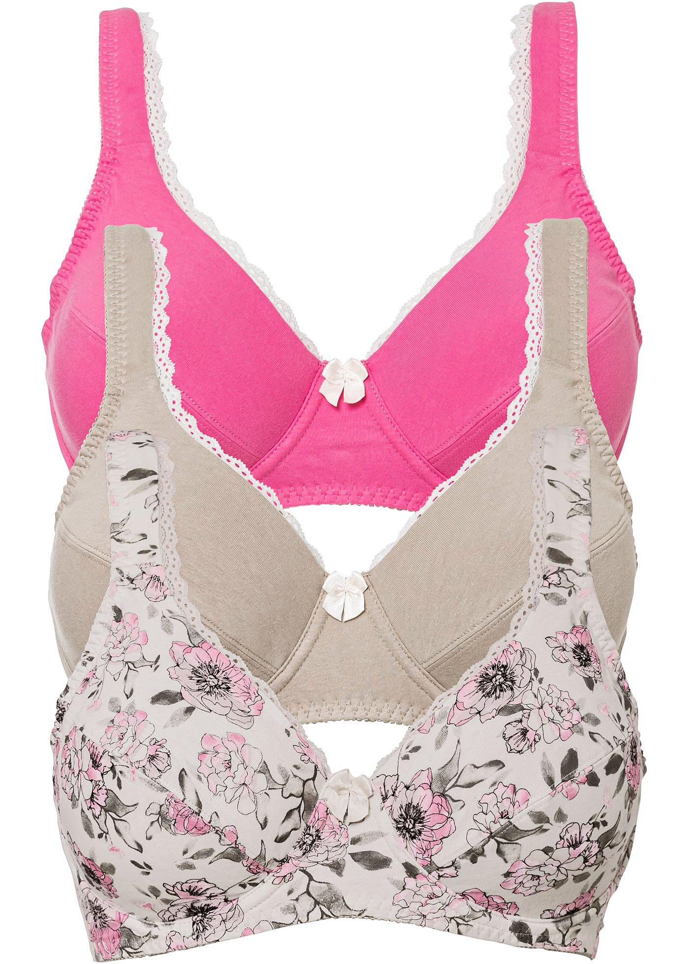 Lot de 3 soutiens-gorge à armatures avec coton