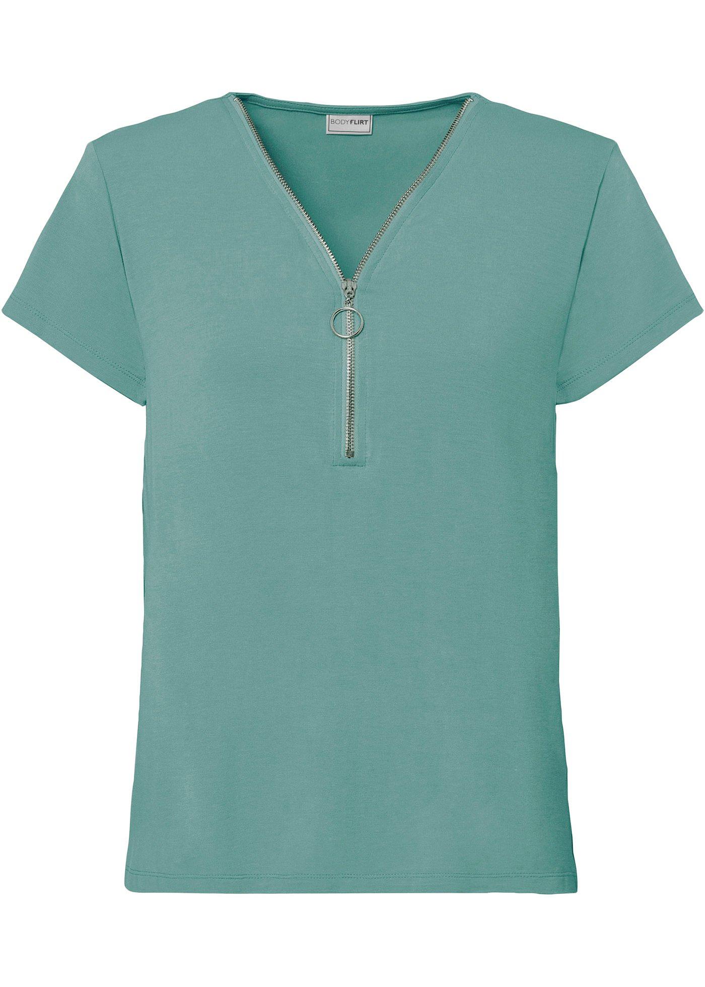 T-shirt avec zip en viscose durable