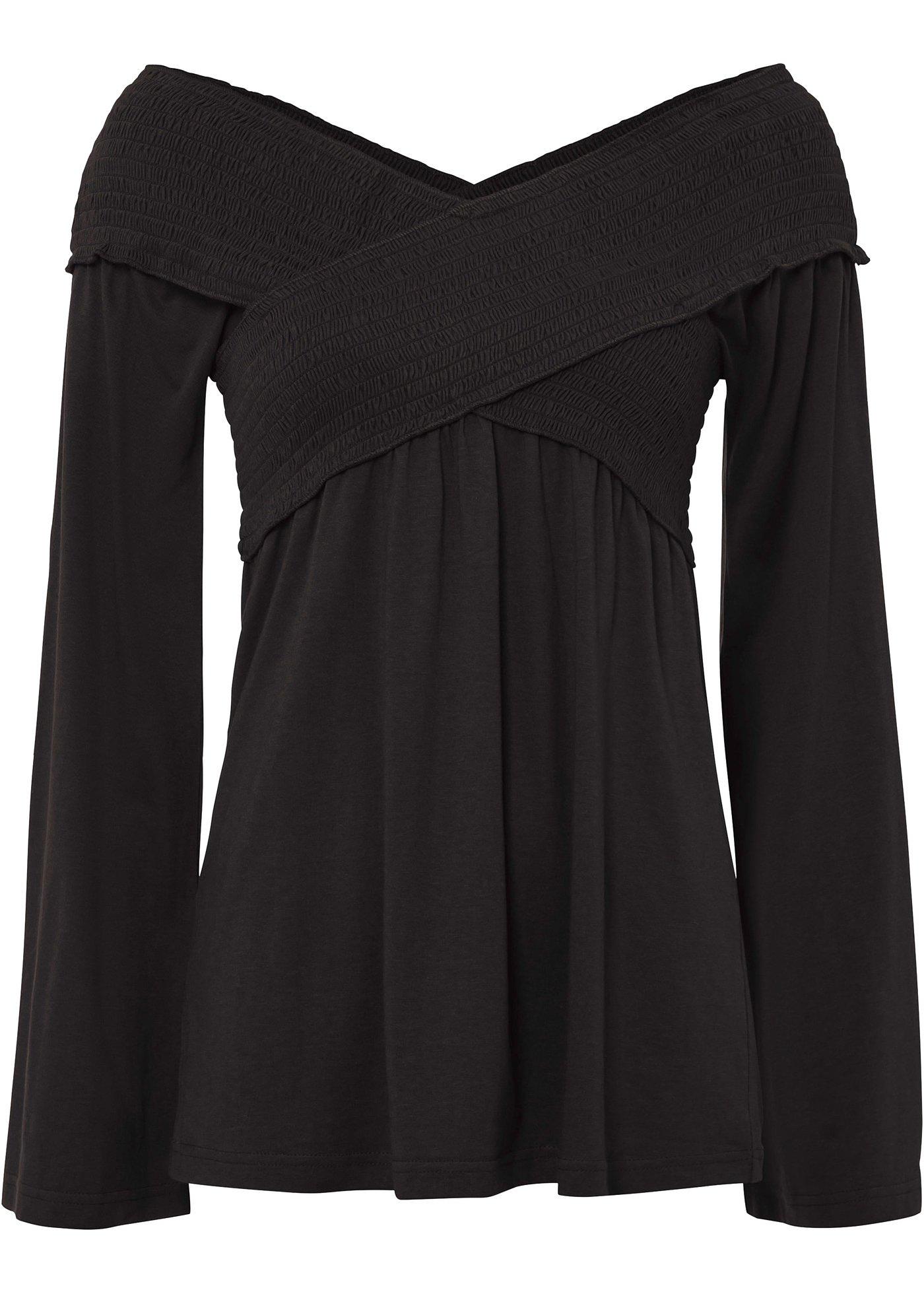 T-shirt épaules découvertes smocké