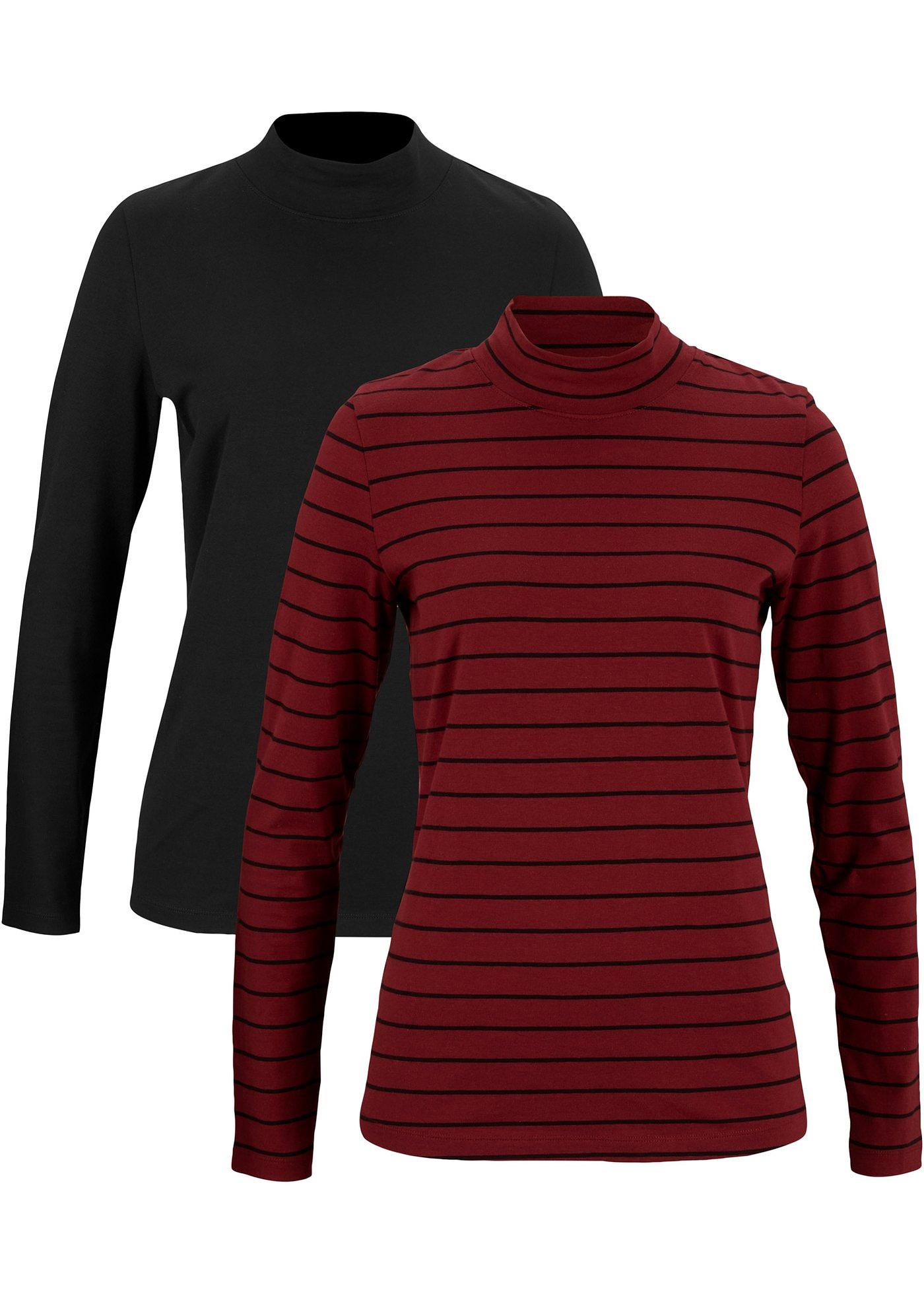 Lot de 2 T-shirts manches longues avec col tortue