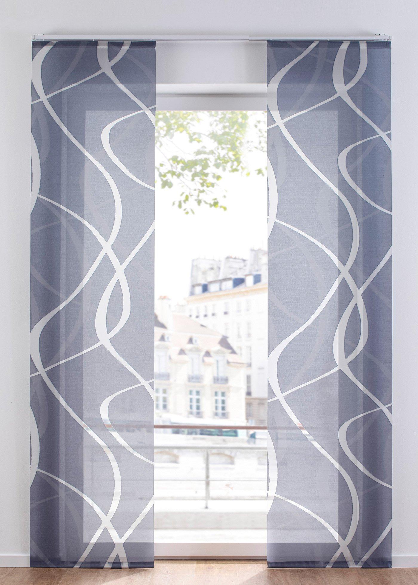 Panneau coulissant motif vague (1 pce.)