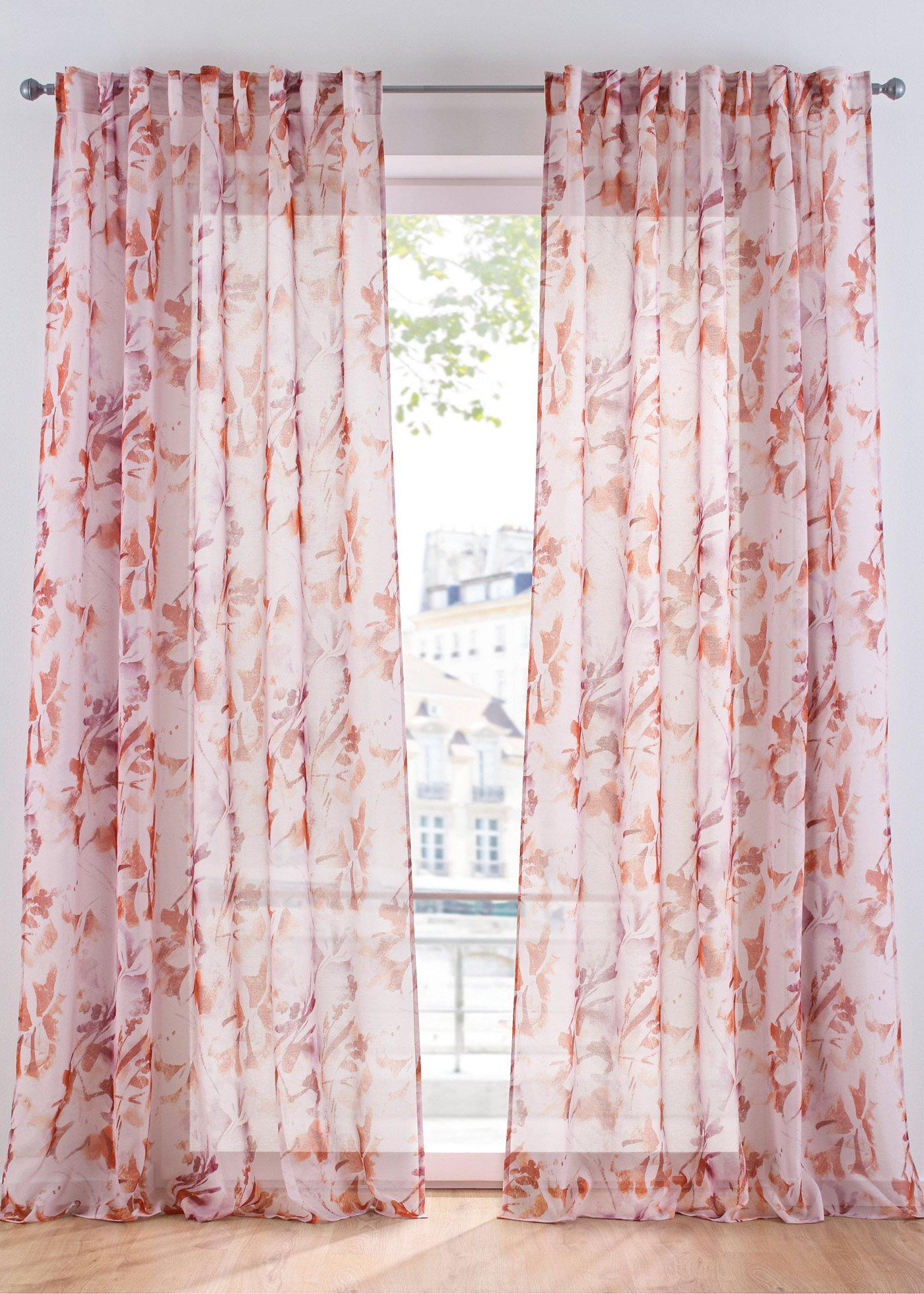 Voilage à imprimé floral (1 pce.)