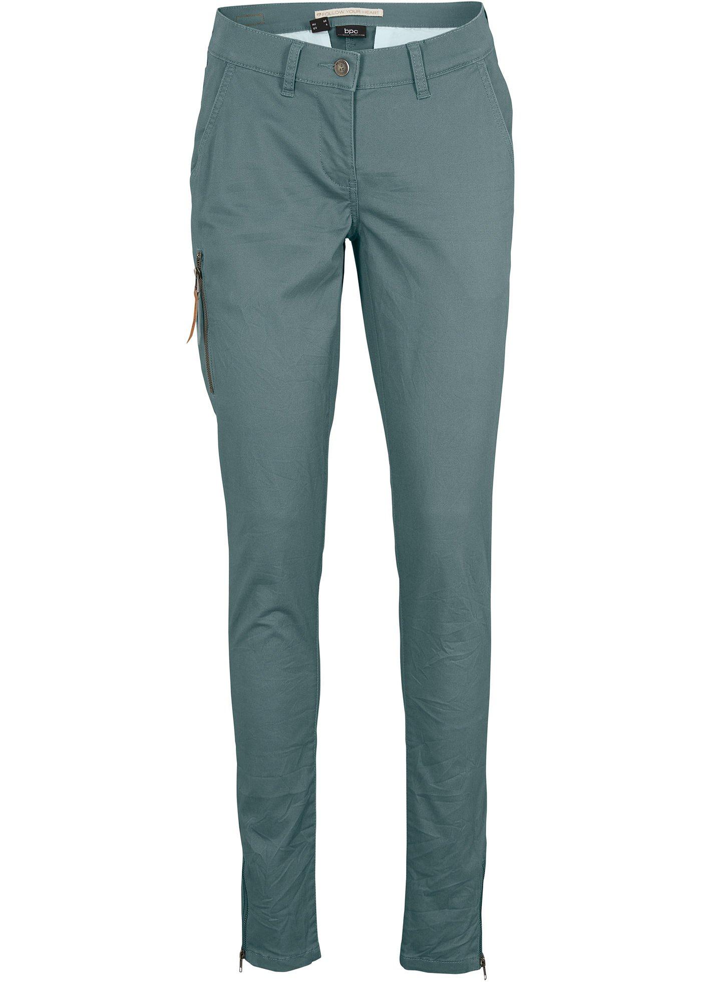 Pantalon effet froissé avec détails zips, Slim Fit