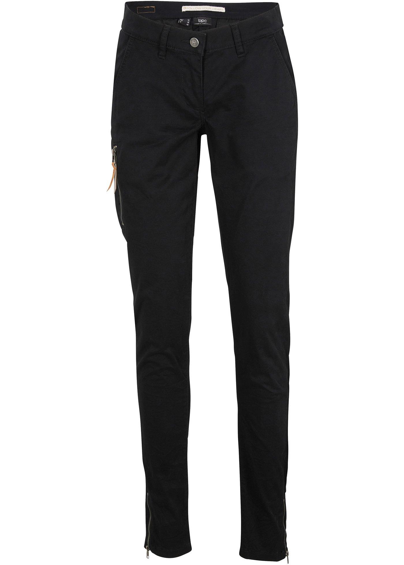 Pantalon effet froissé avec détails zips, Slim Fit