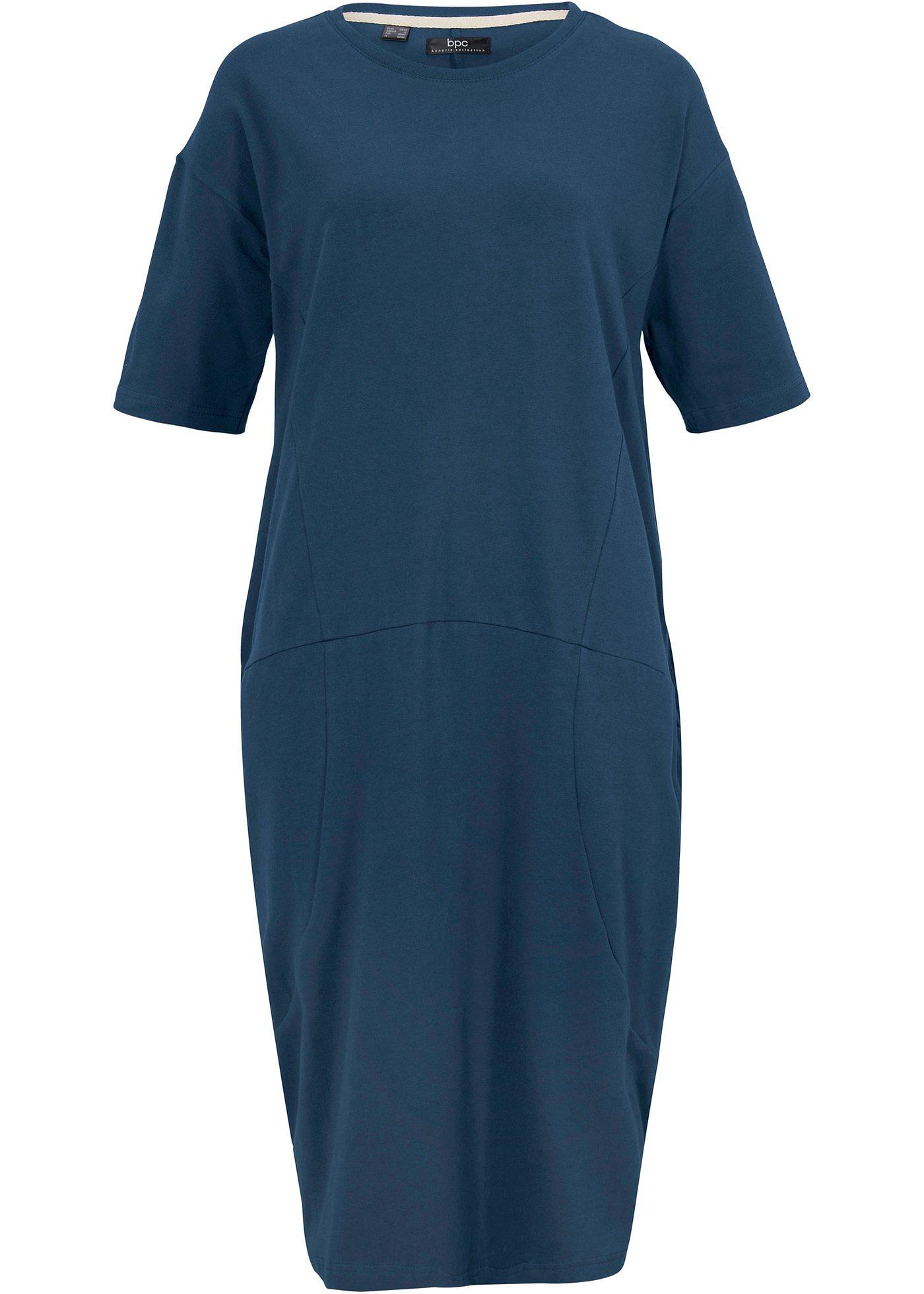 Robe coton oversize forme en O longueur genou, manches 1/2