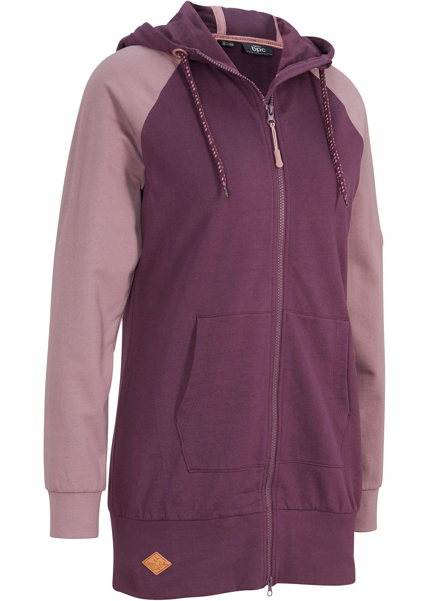 Veste sweat-shirt en coton, manches longues