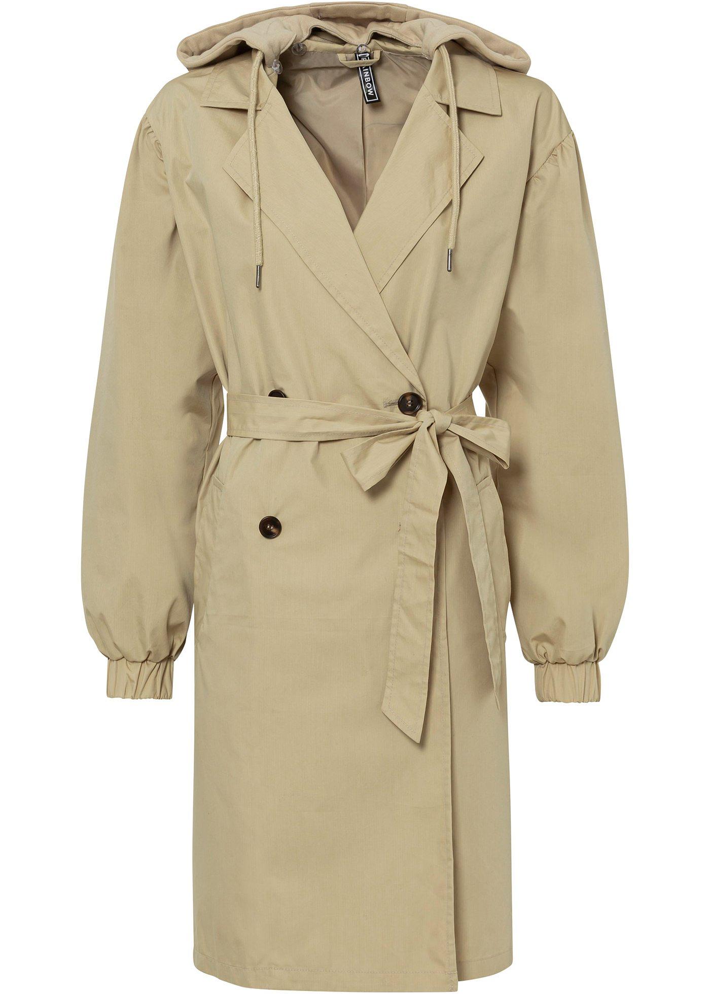 Trench-coat avec capuche amovible