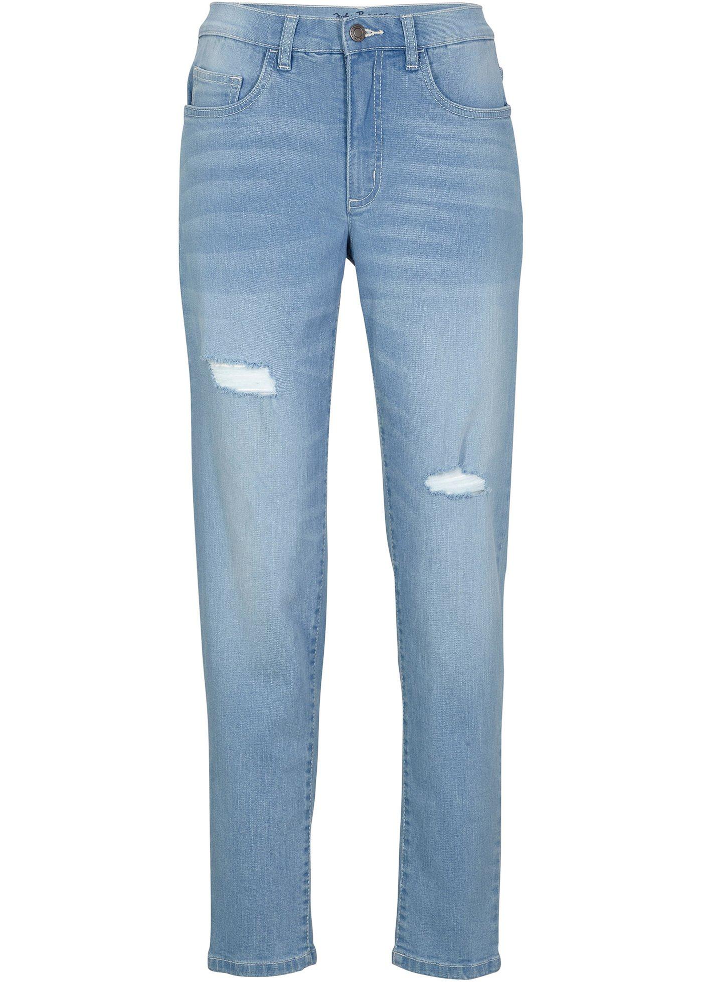 Jean Mom avec élasthanne, destroyed