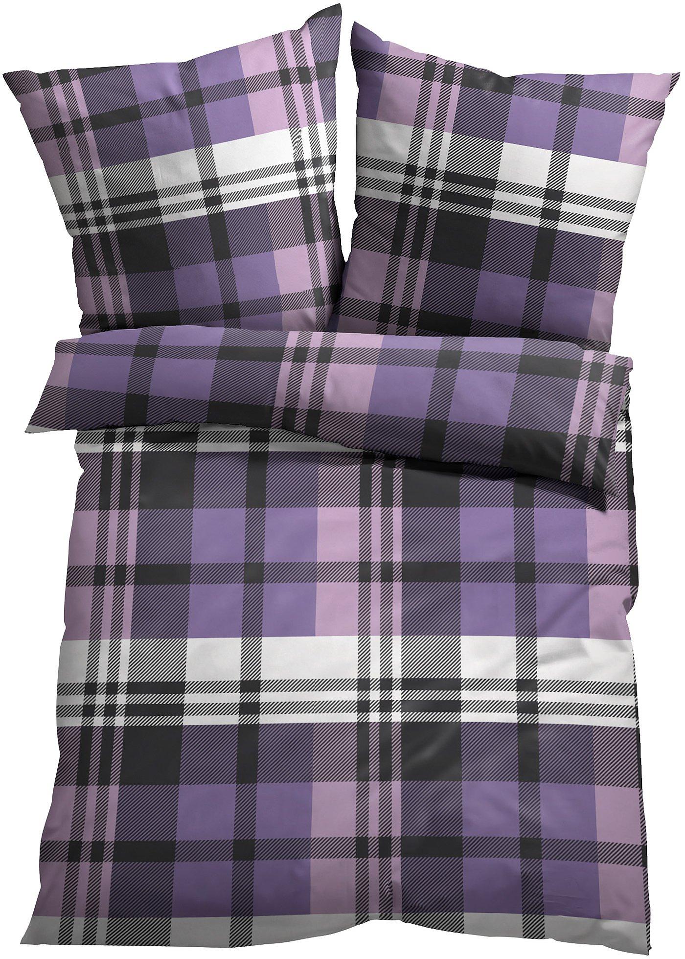 Parure de lit à carreaux