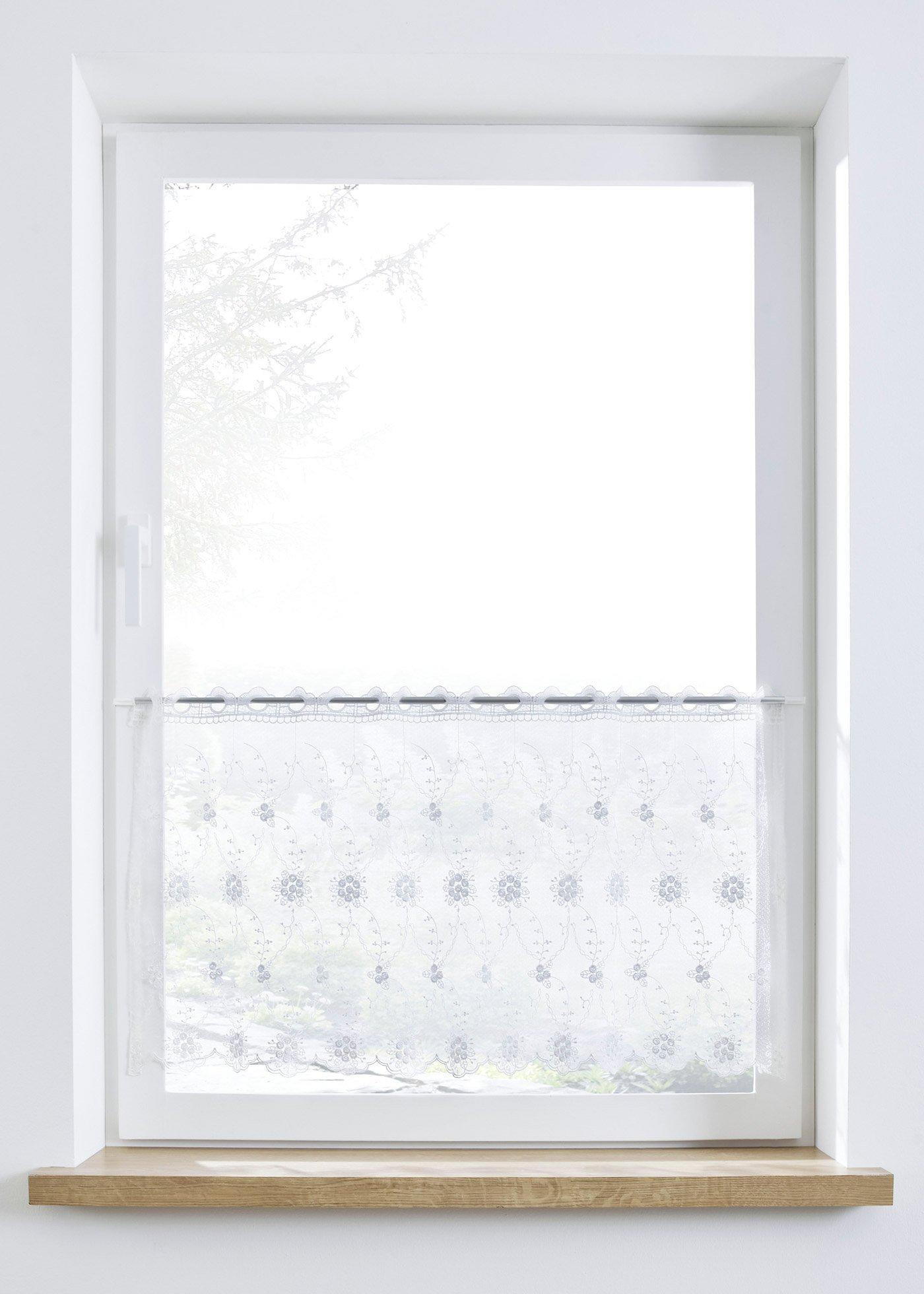 Brise-bise à broderie florale