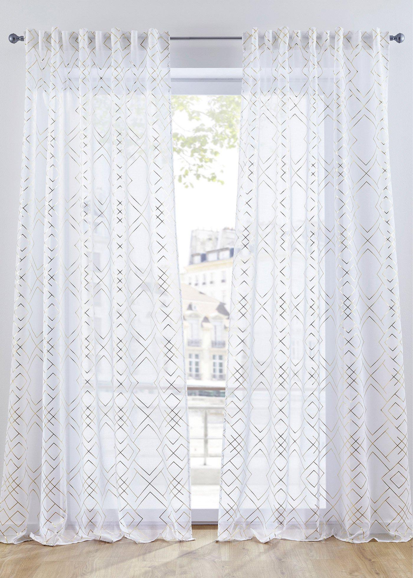 Voilage à imprimé graphique (1 pce.)