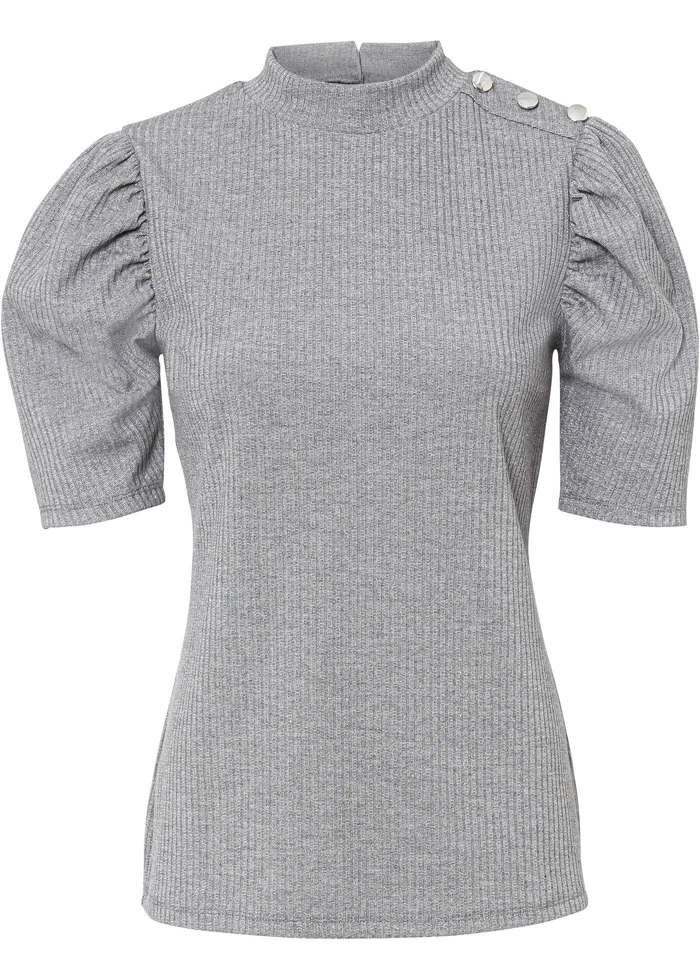 T-shirt côtelé avec effet scintillant