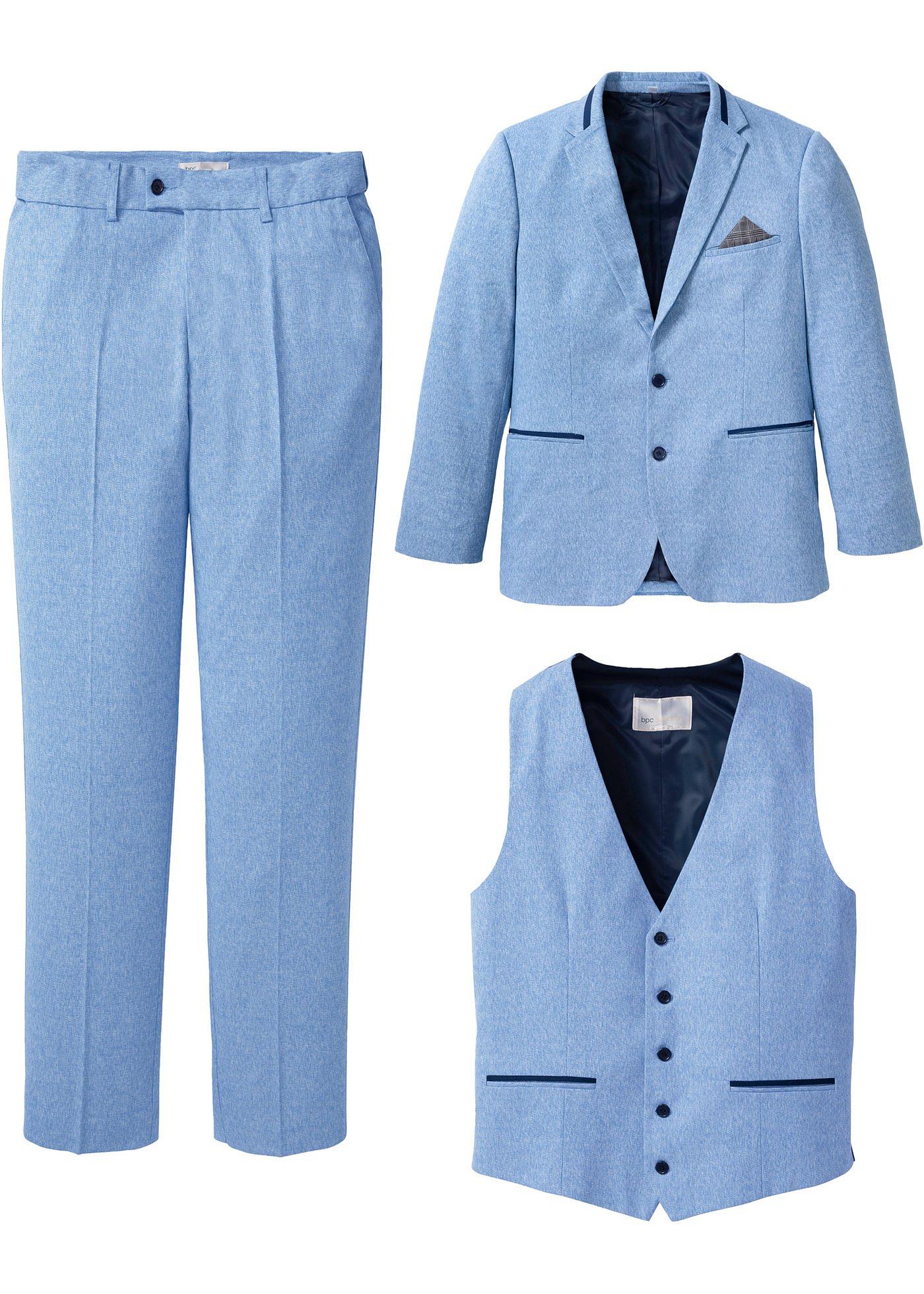 Costume 3 pièces : veste de costume, pantalon, gilet sans manches