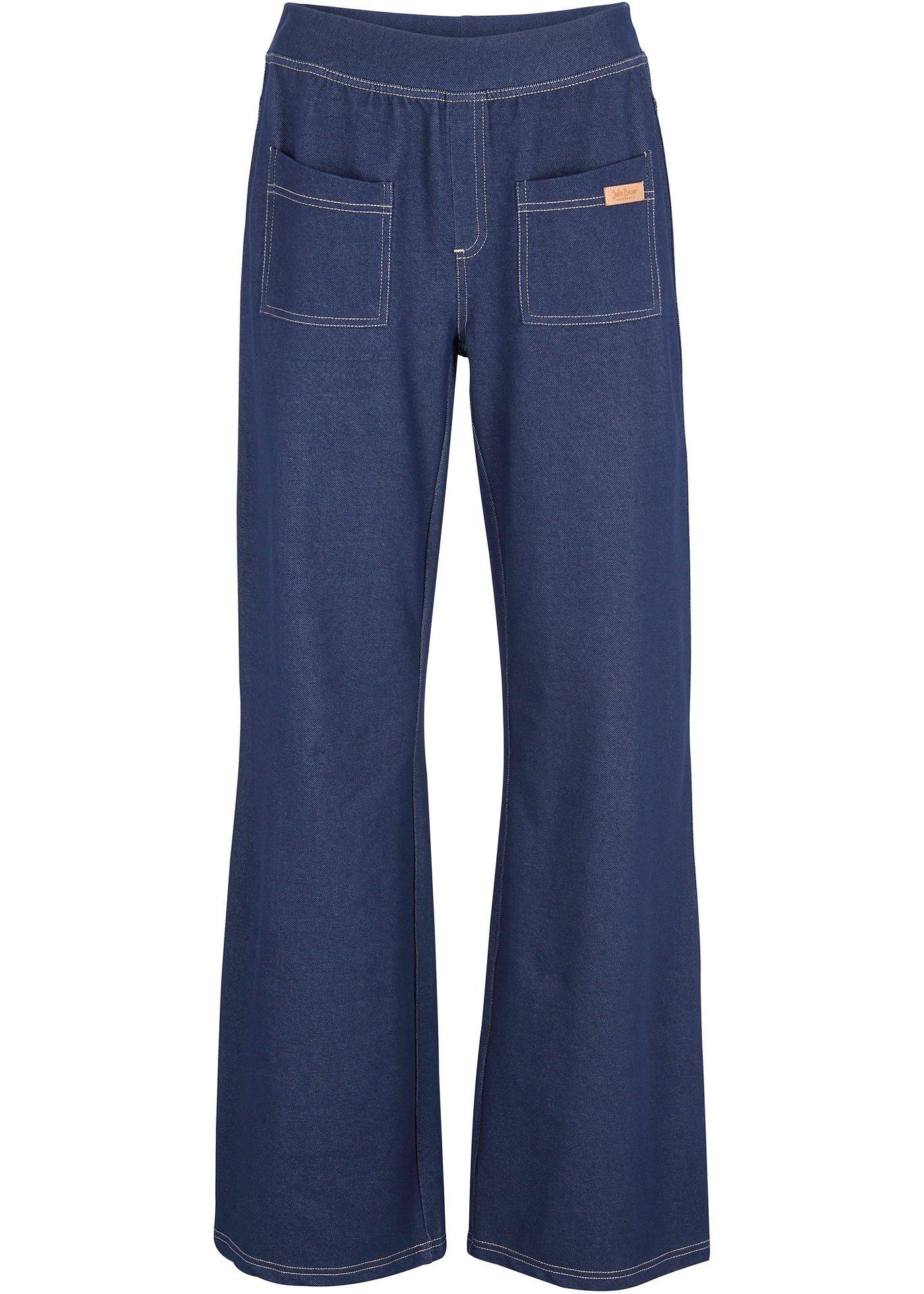 Pantalon en jersey imitation jean, Wide