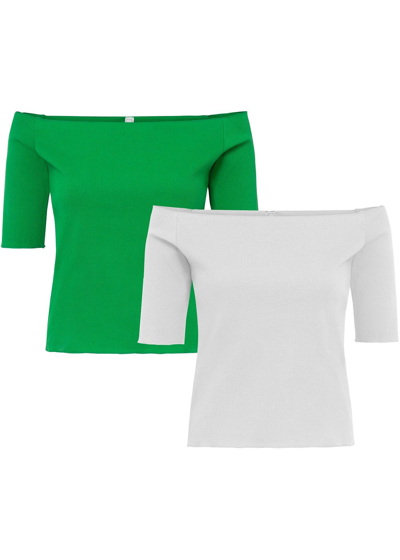 Lot de 2 T-shirts cropped côtelés