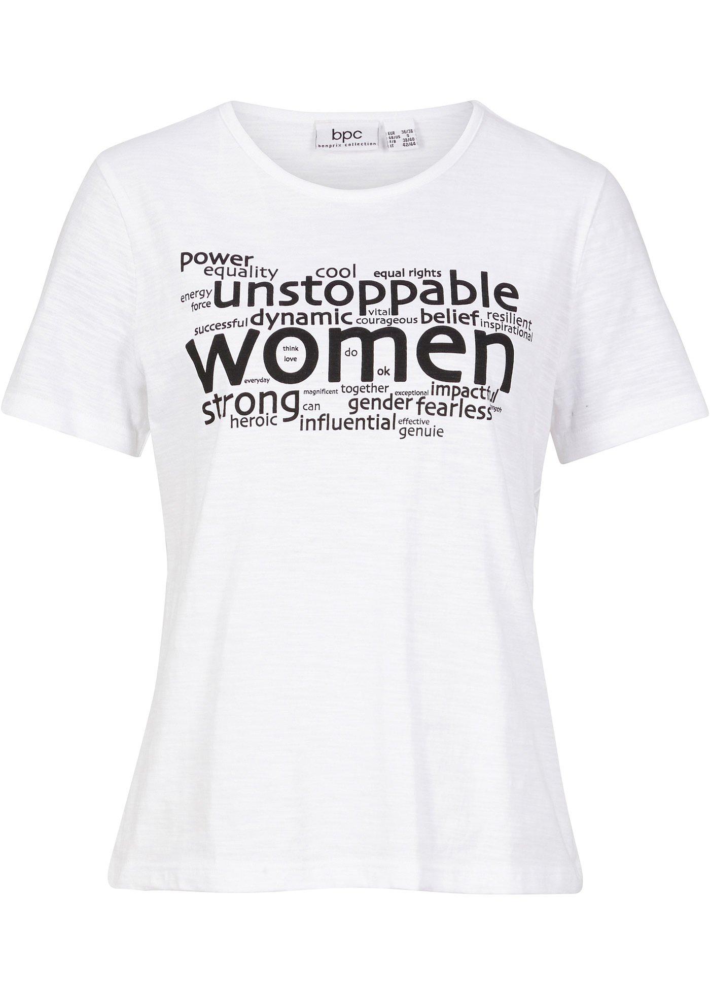 T-shirt en coton avec message imprimé