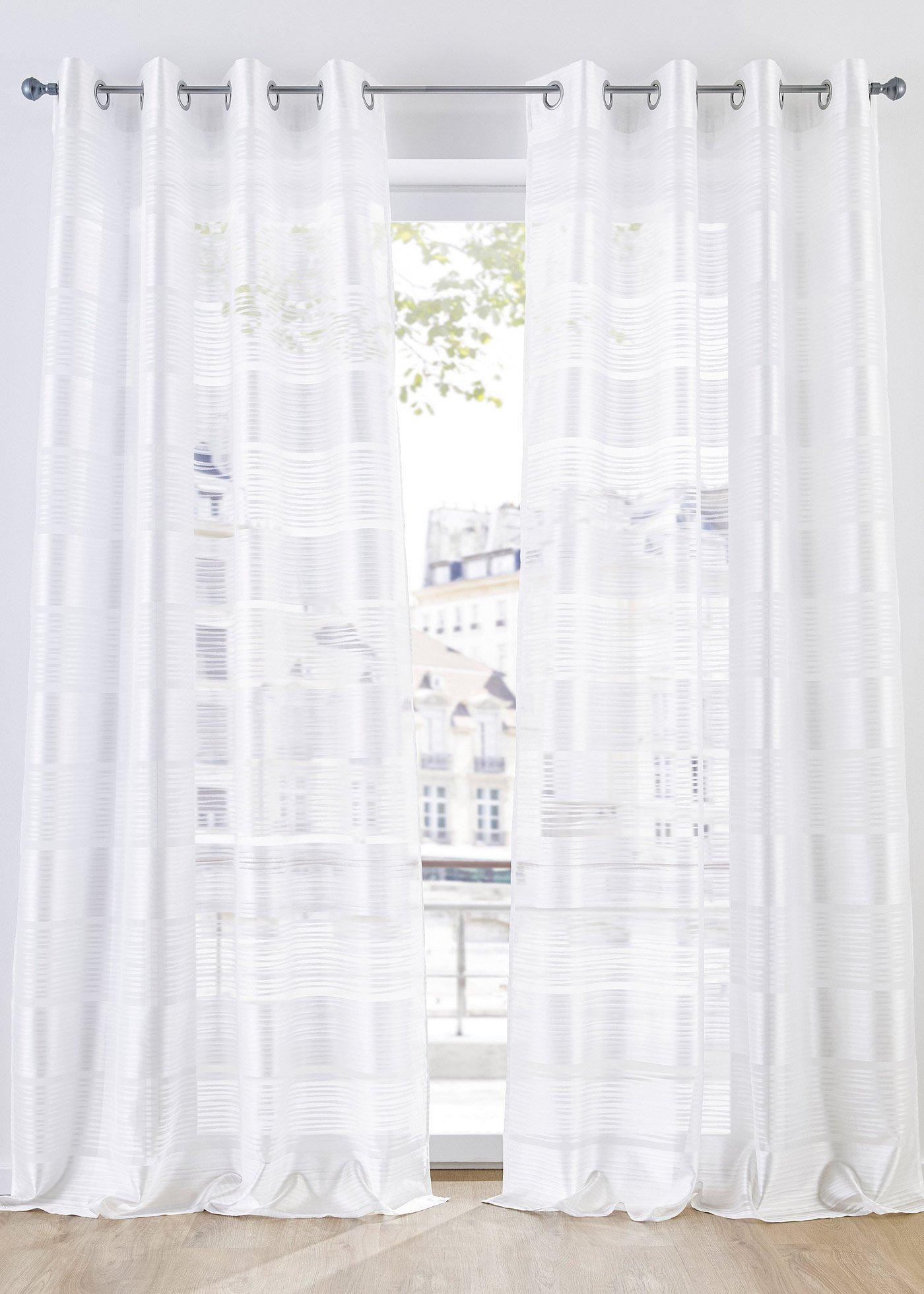 Voilage à rayures horizontales (1 pce.)