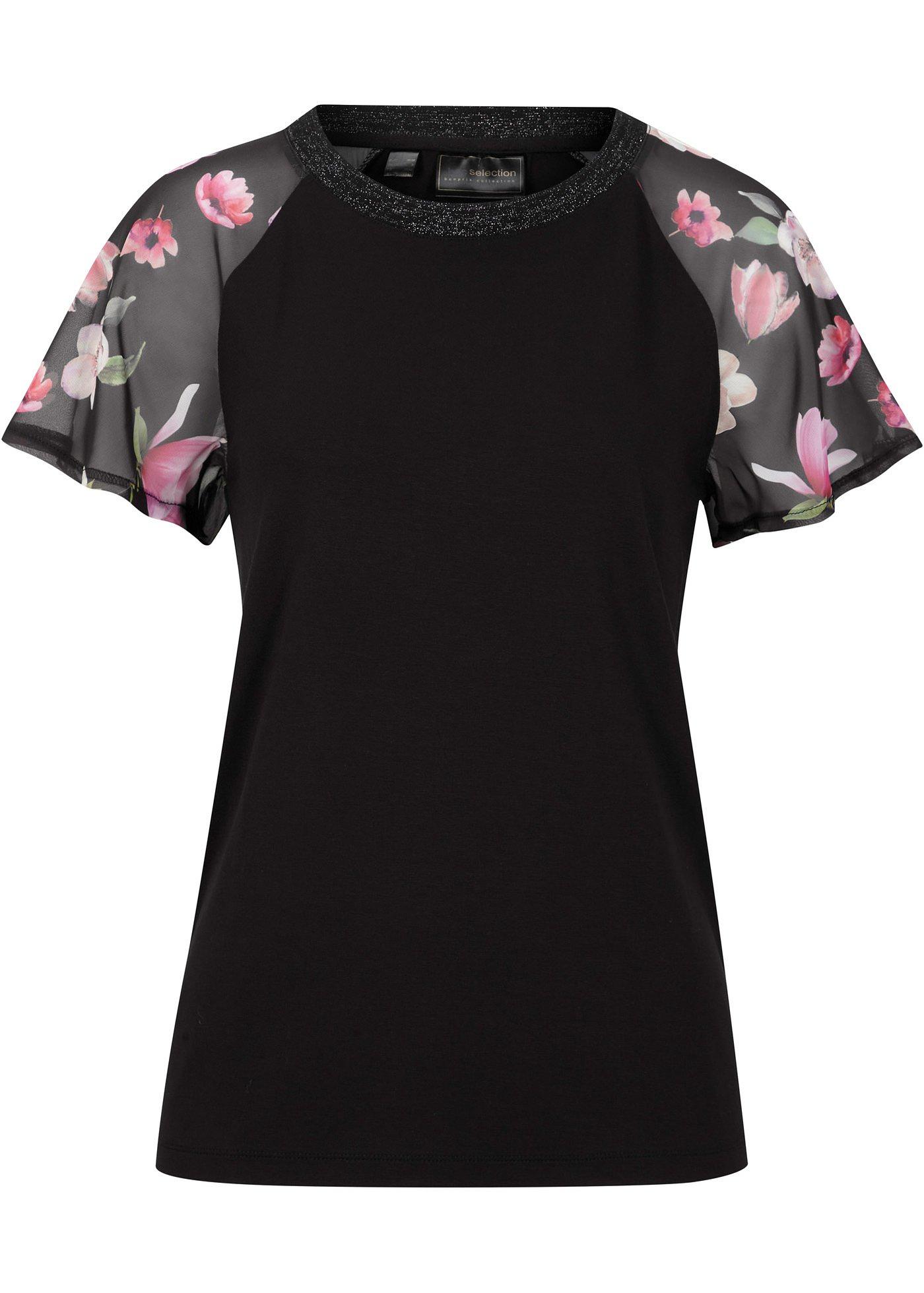 T-shirt avec manches en chiffon