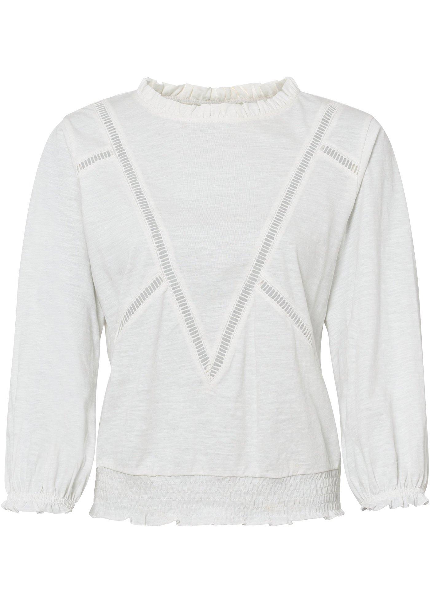 T-shirt avec empiècement en dentelle en coton bio