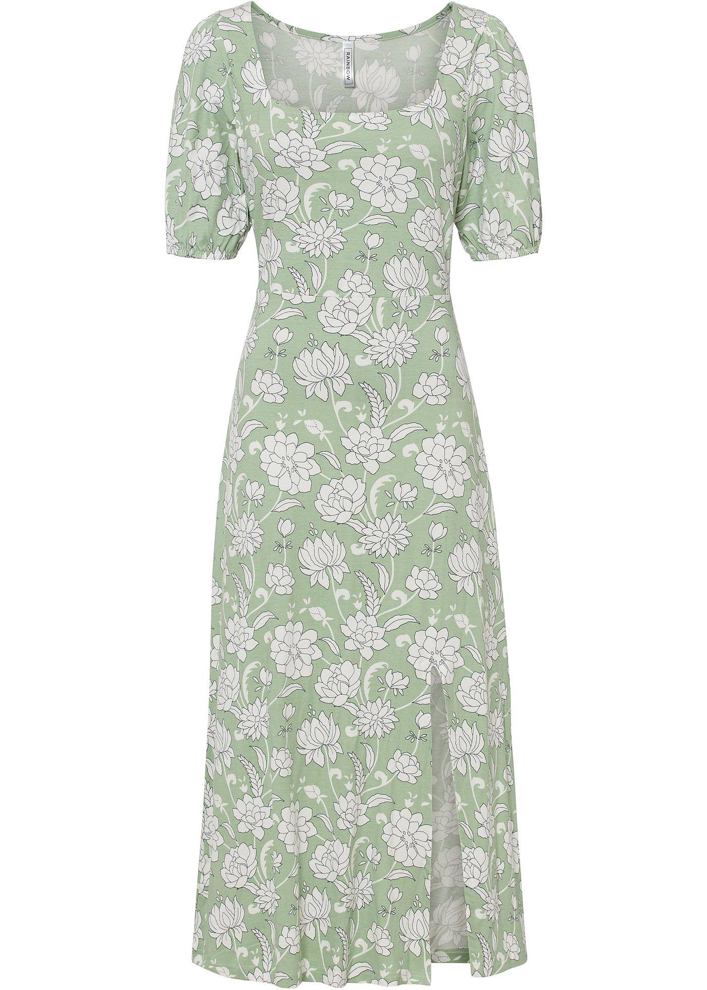 Robe midi fendue en jersey