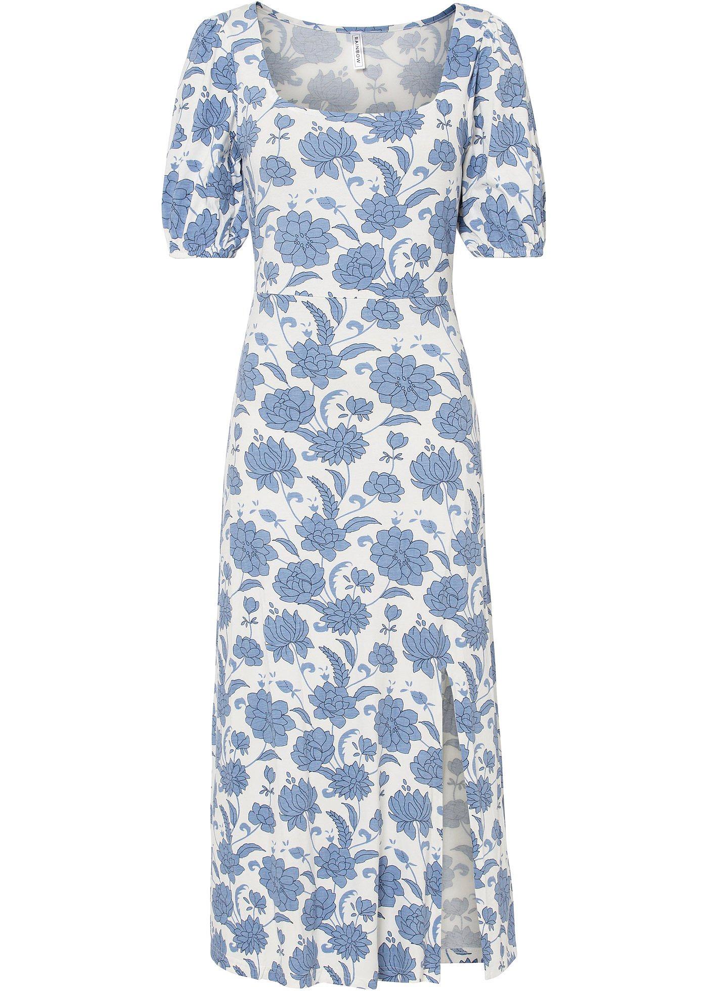 Robe midi fendue en jersey