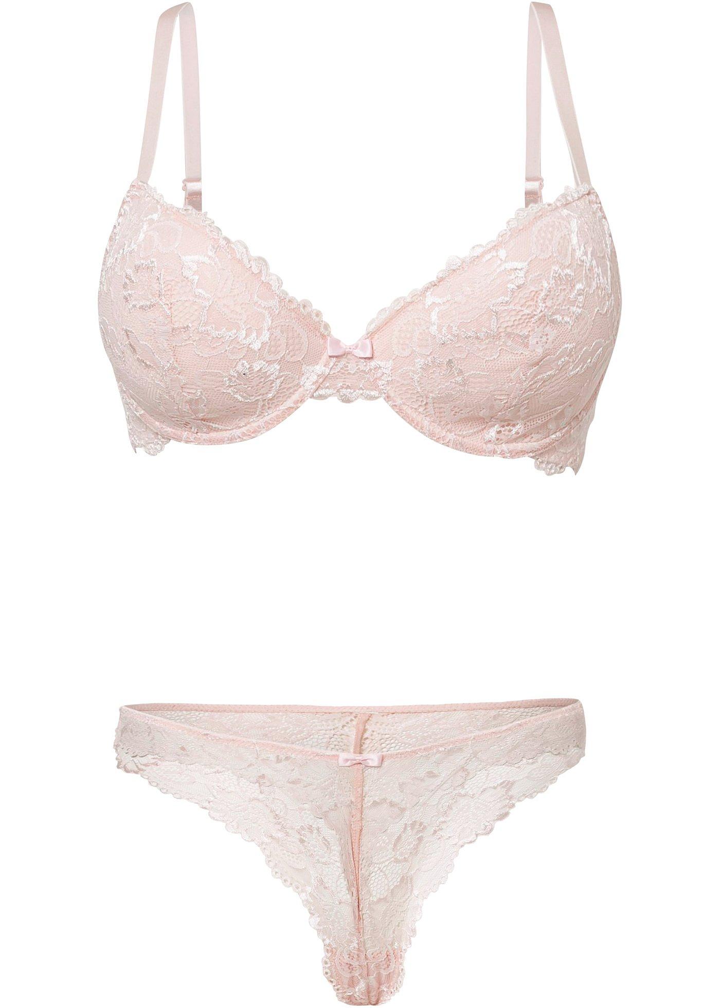 Soutien-gorge à coques + string (Ens. 2 pces.)