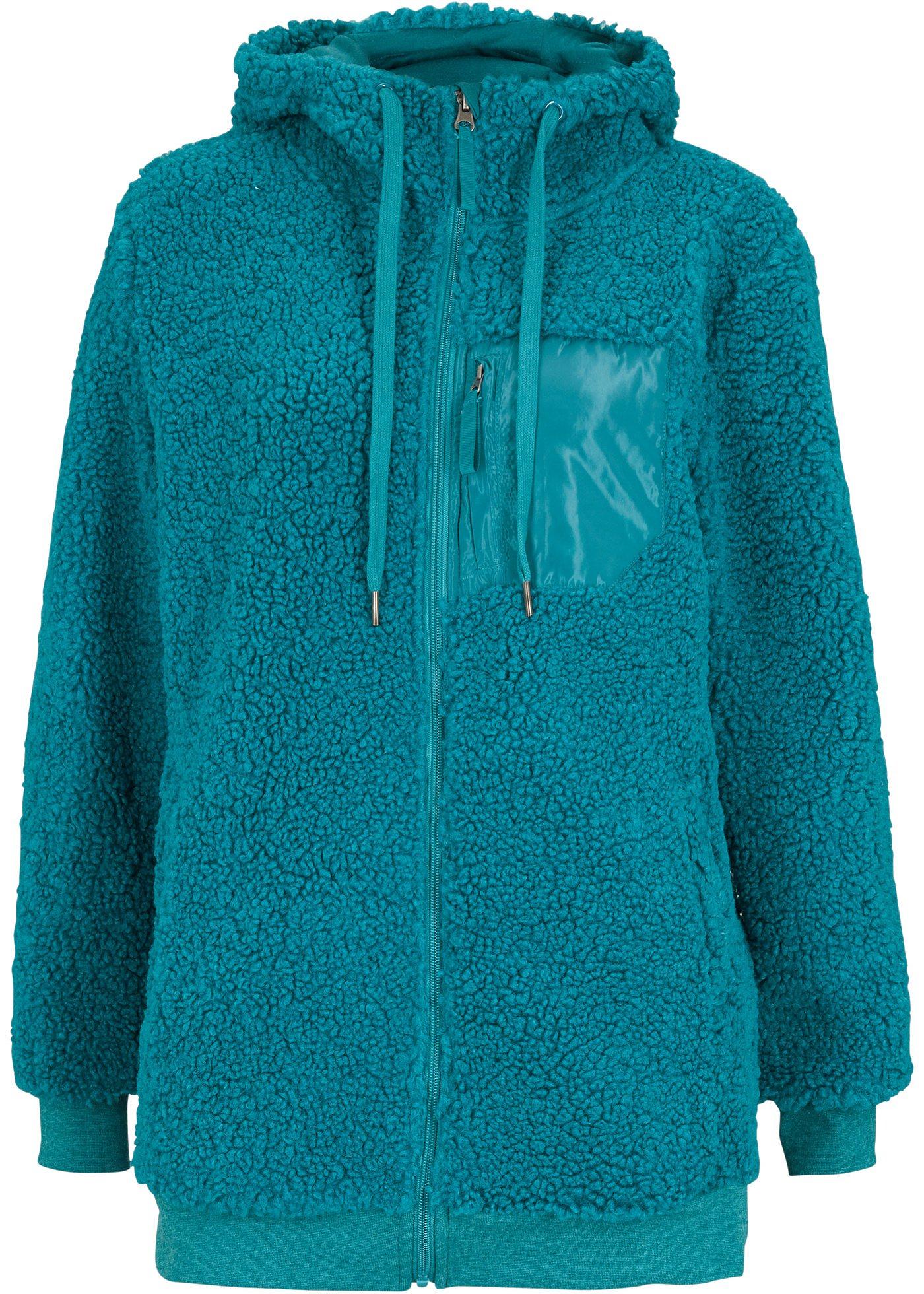 Veste en polaire peluche avec capuche, manches longues