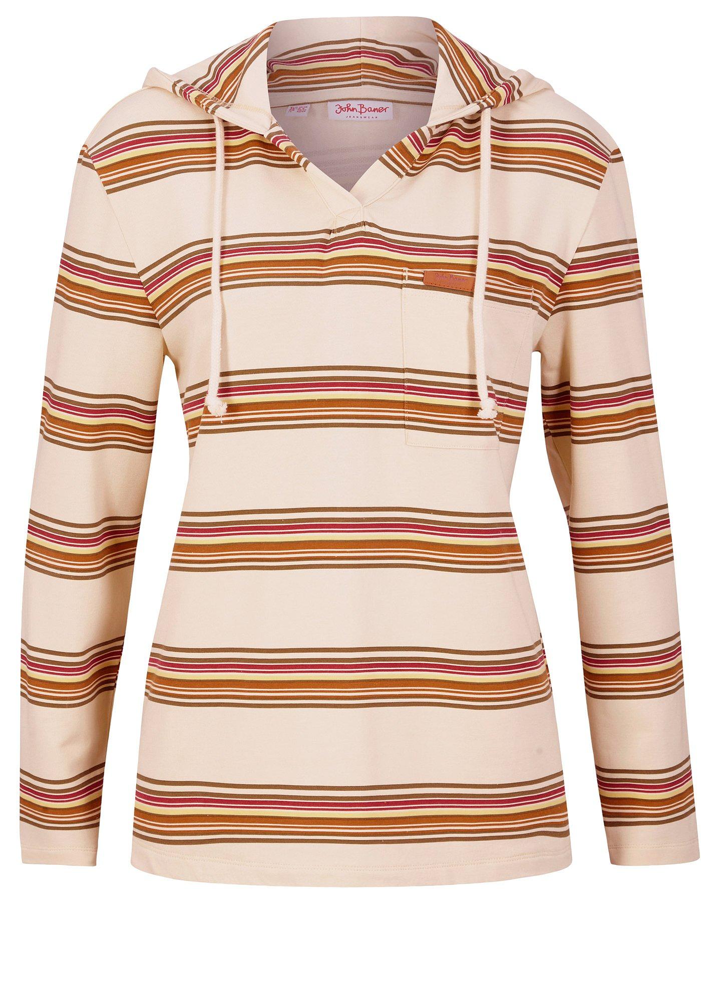 Sweat-shirt à capuche rayé