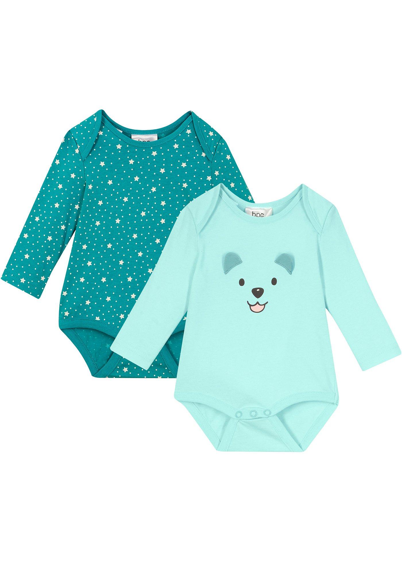 Lot de 2 bodies bébé à manches longues en coton bio