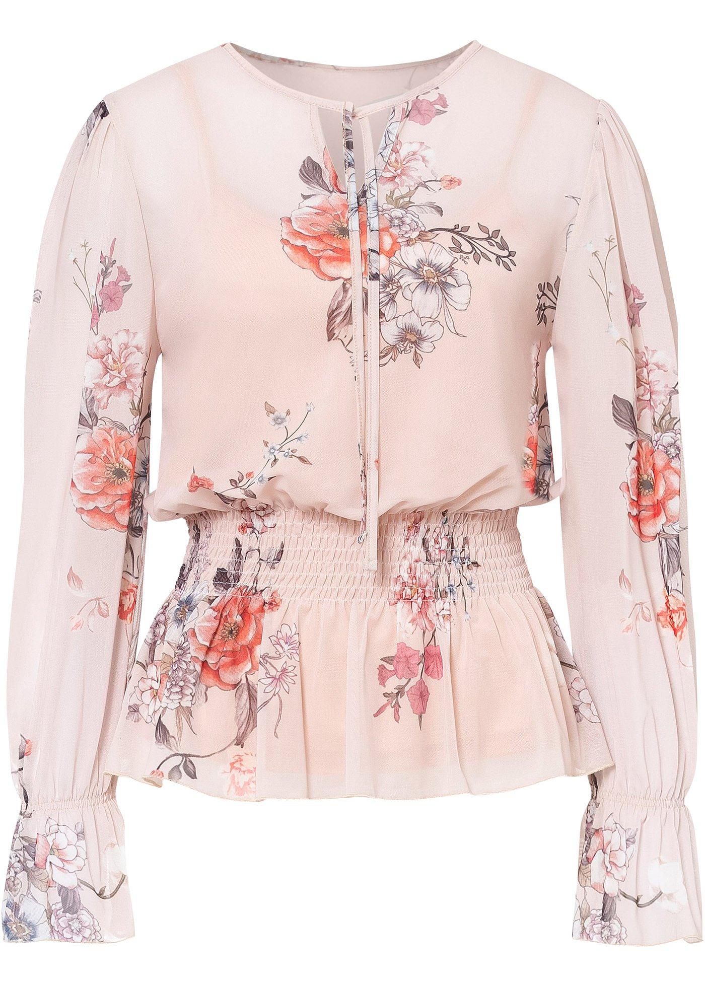 T-shirt blouse en mesh imprimé