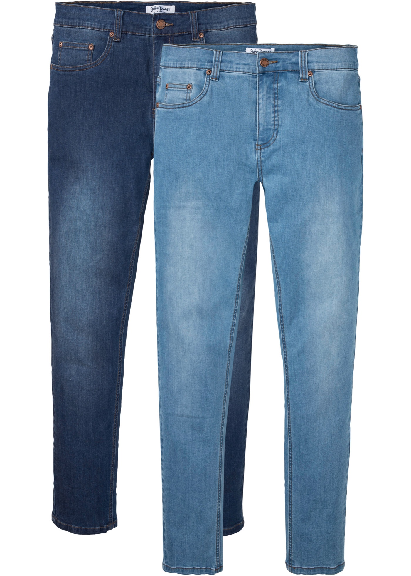 Lot de 2 jeans power stretch Slim Fit, Tapered